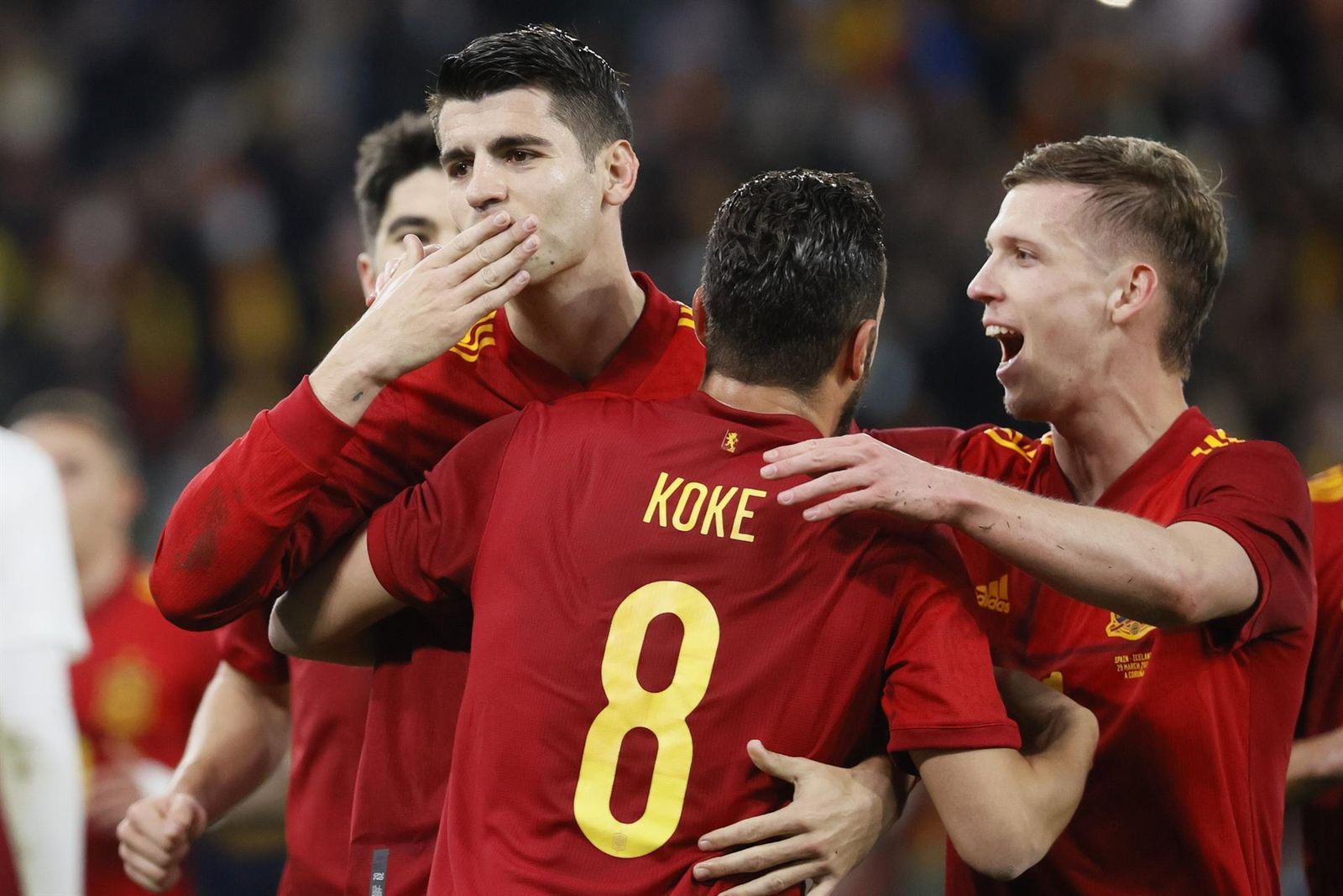 Morata, Koke y Olmo
