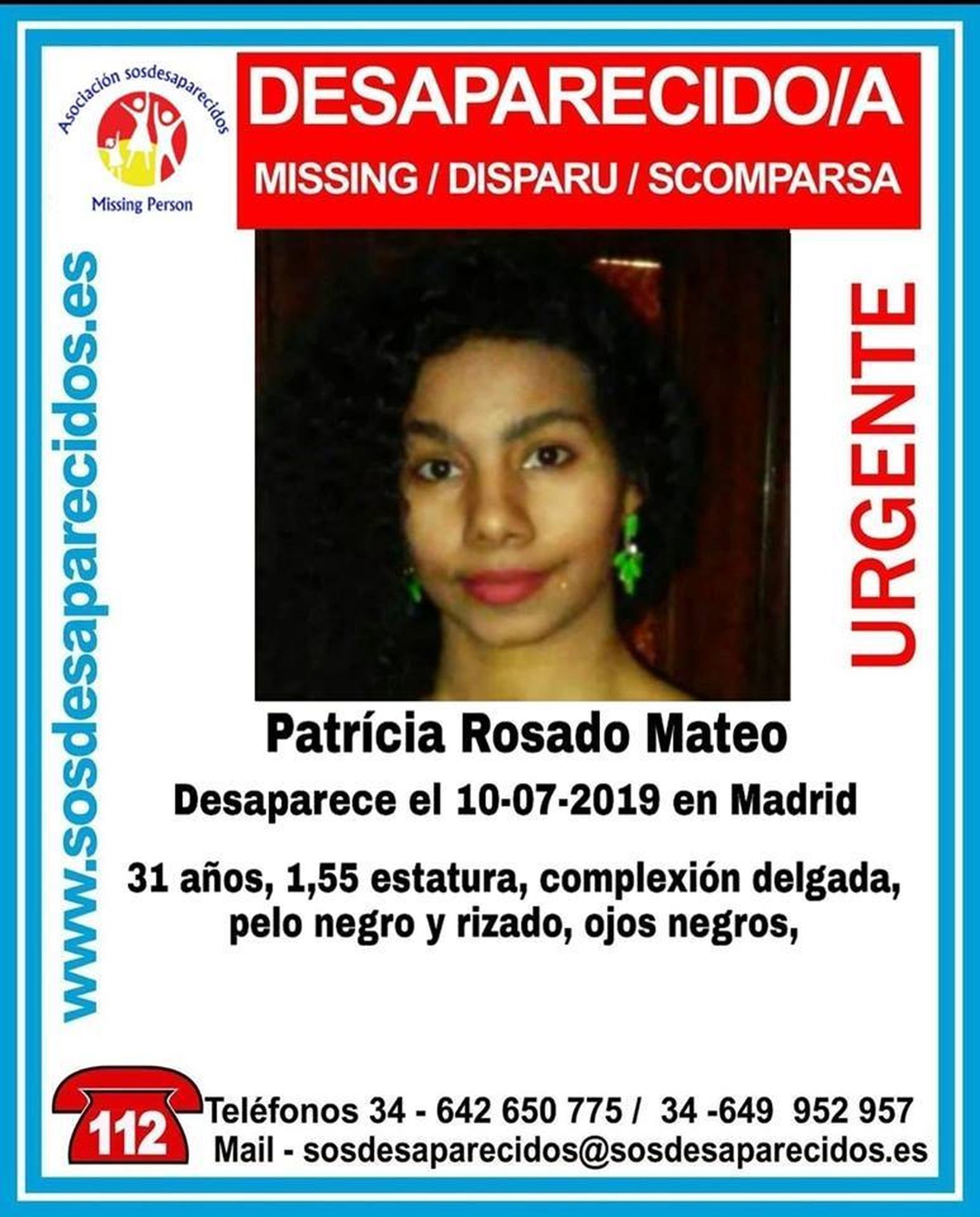 Patricia Rosado desapareció en Madrid el pasado 11 de julio