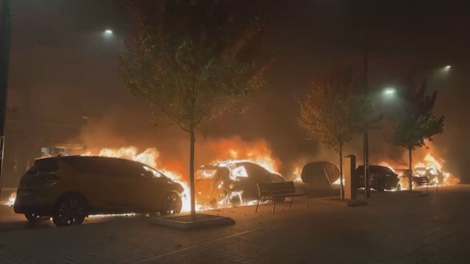 Coches quemados en Bilbao