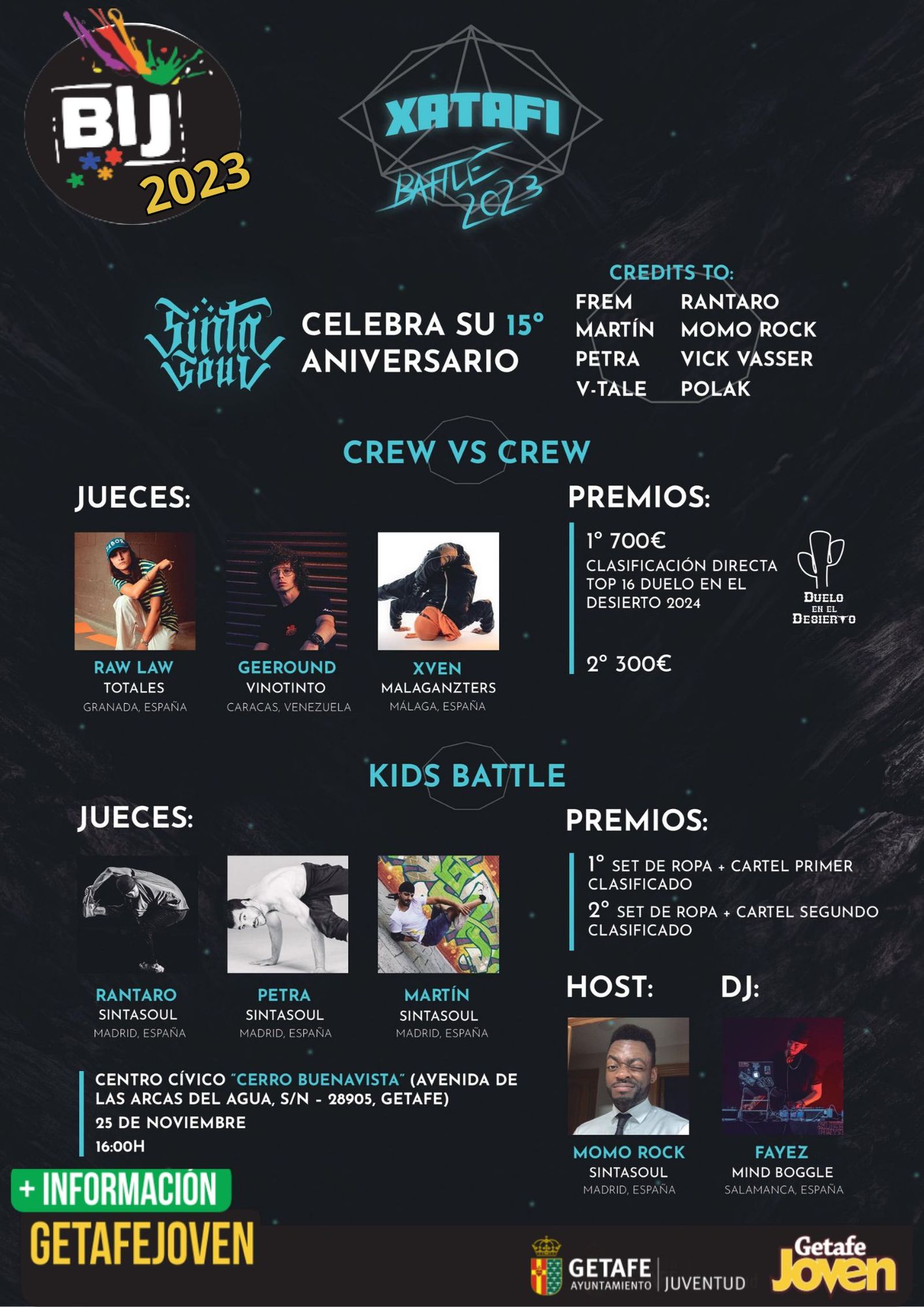 Cartel del evento de "breaking dance" en Getafe