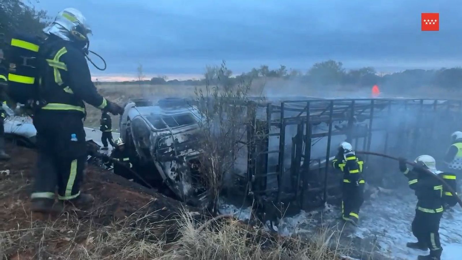 Muere un camionero en un accidente en Carabaña