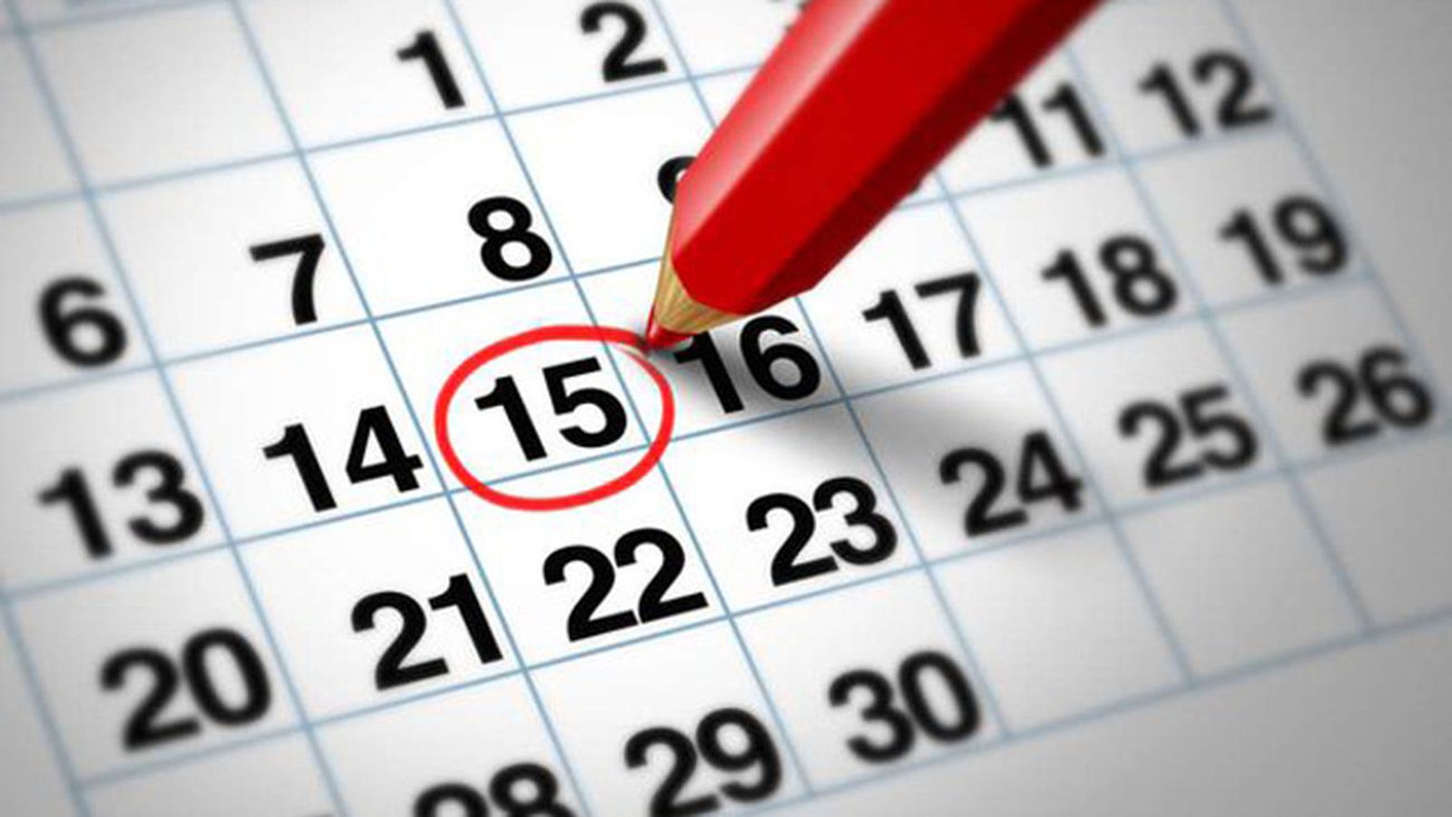 Fecha marcada en un calendario