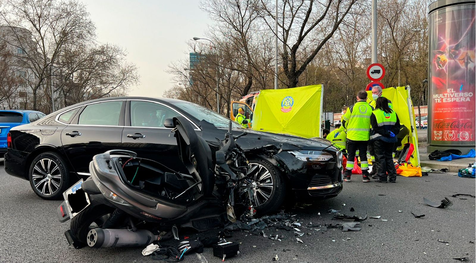 Accidente de tráfico en Paseo de la Castellana