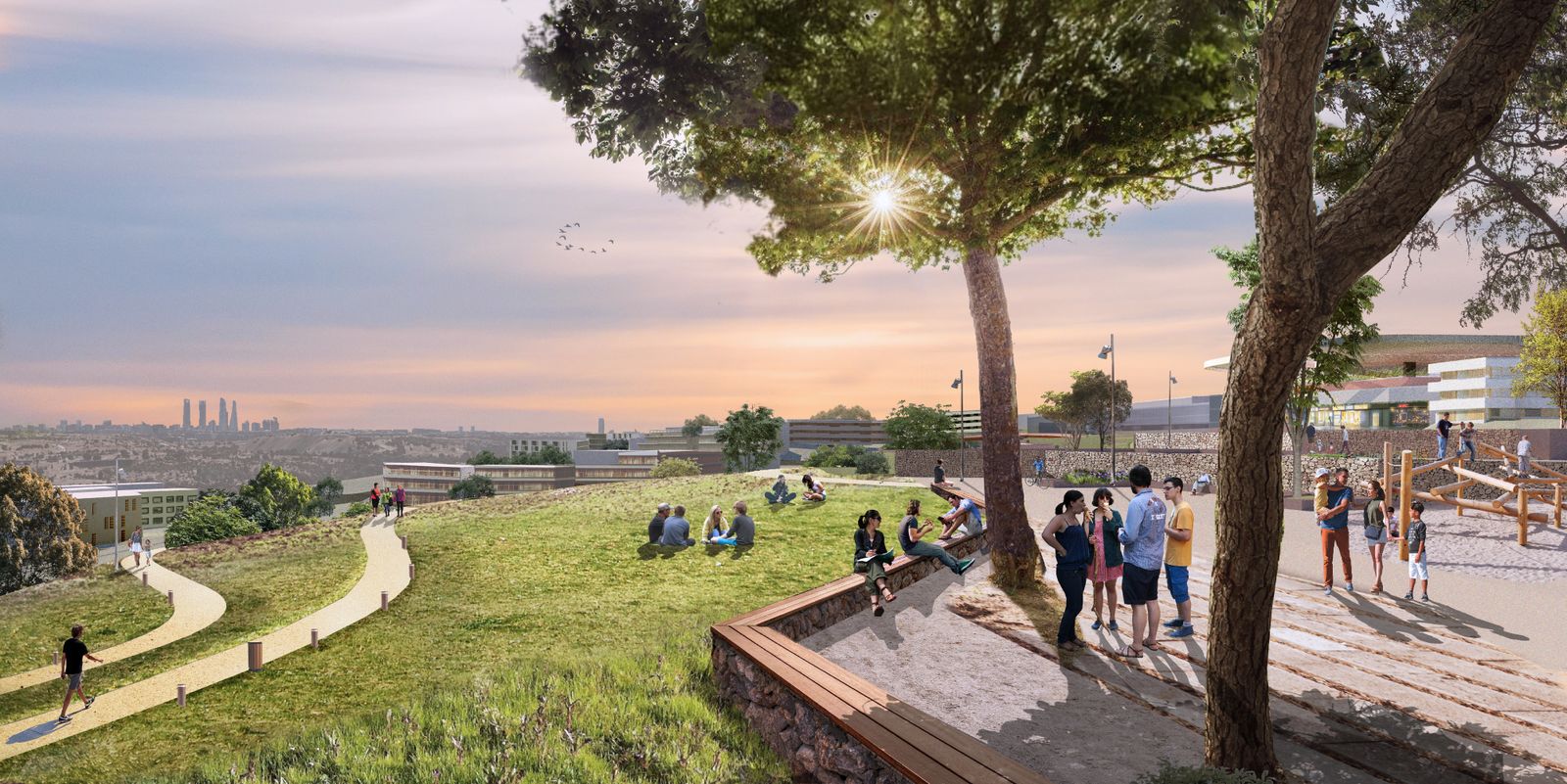Recreación de la Plaza Cívica en La Solana de Valdebebas