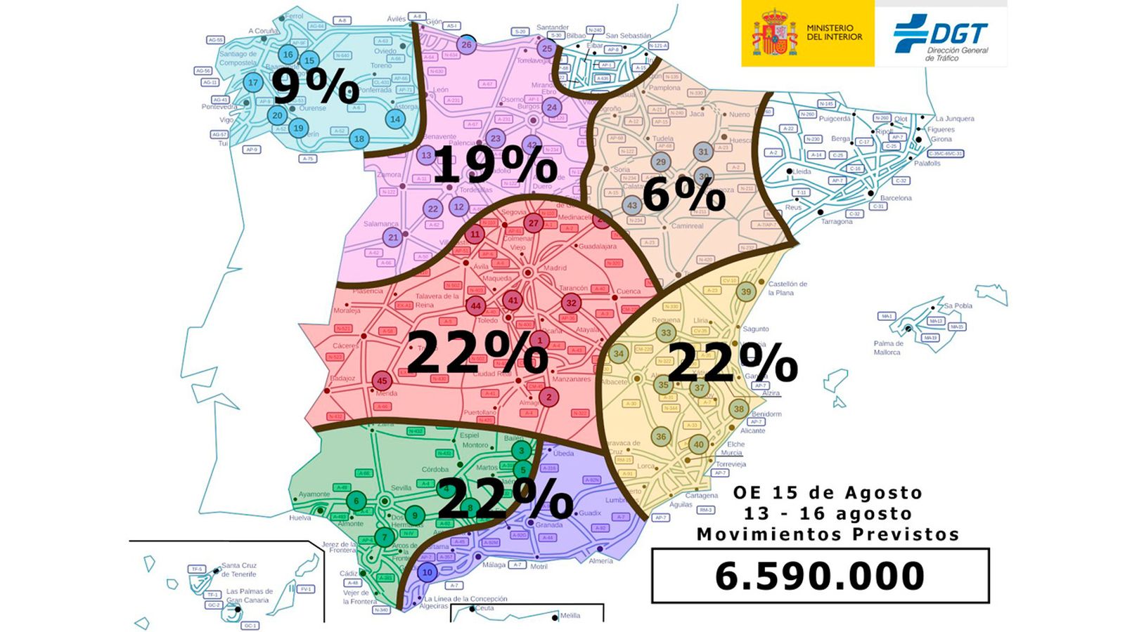Desplazamientos que espera Tráfico para este puente de agosto