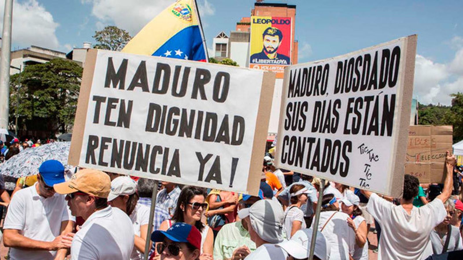 Protesta opositora en Venezuela