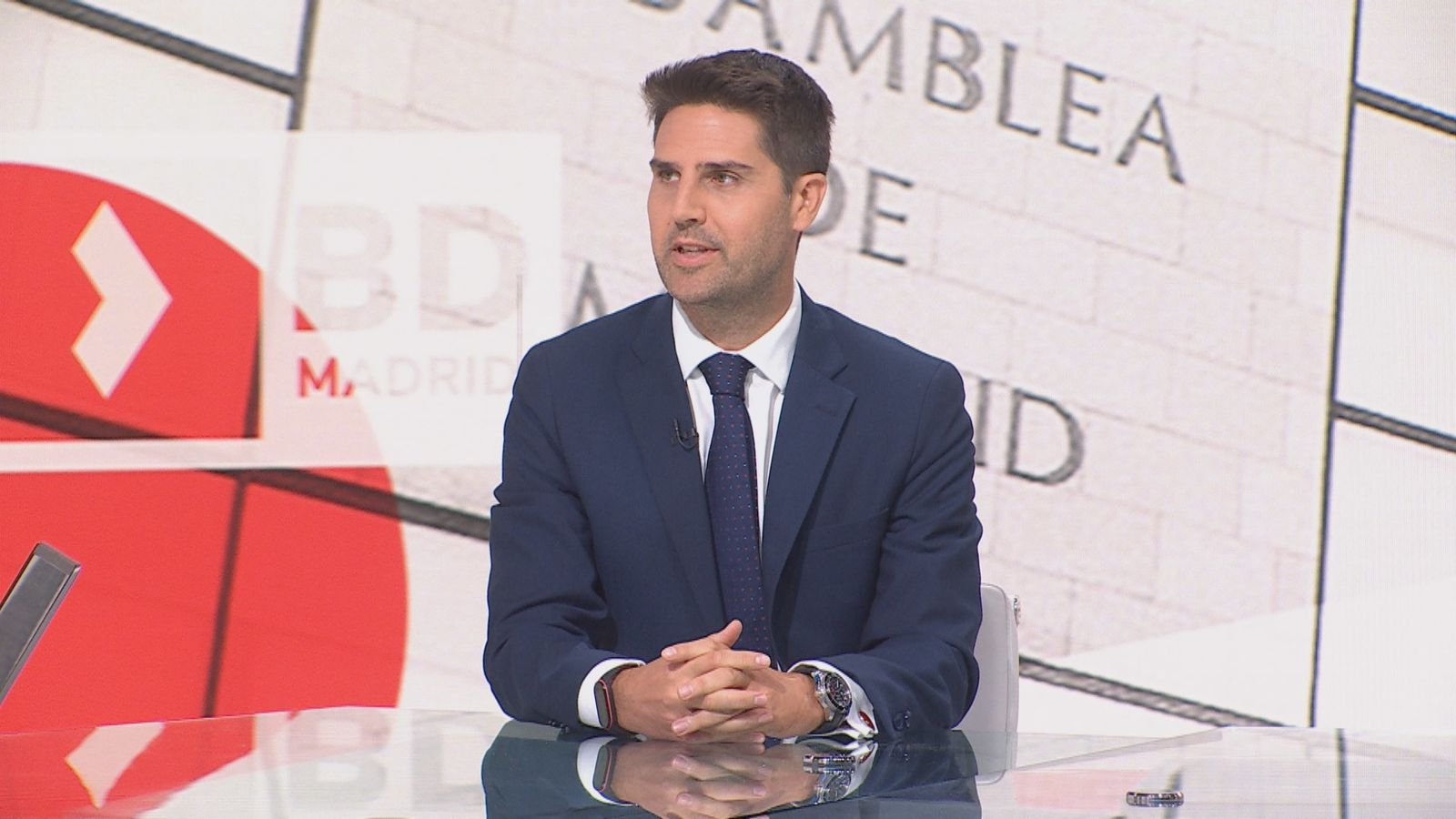 Emilio Viciana, consejero de Educación, en Telemadrid