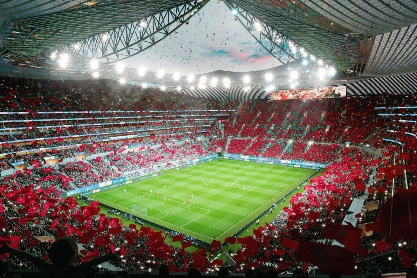 Imagen del prototipo del estadio Hassan II de Marruecos