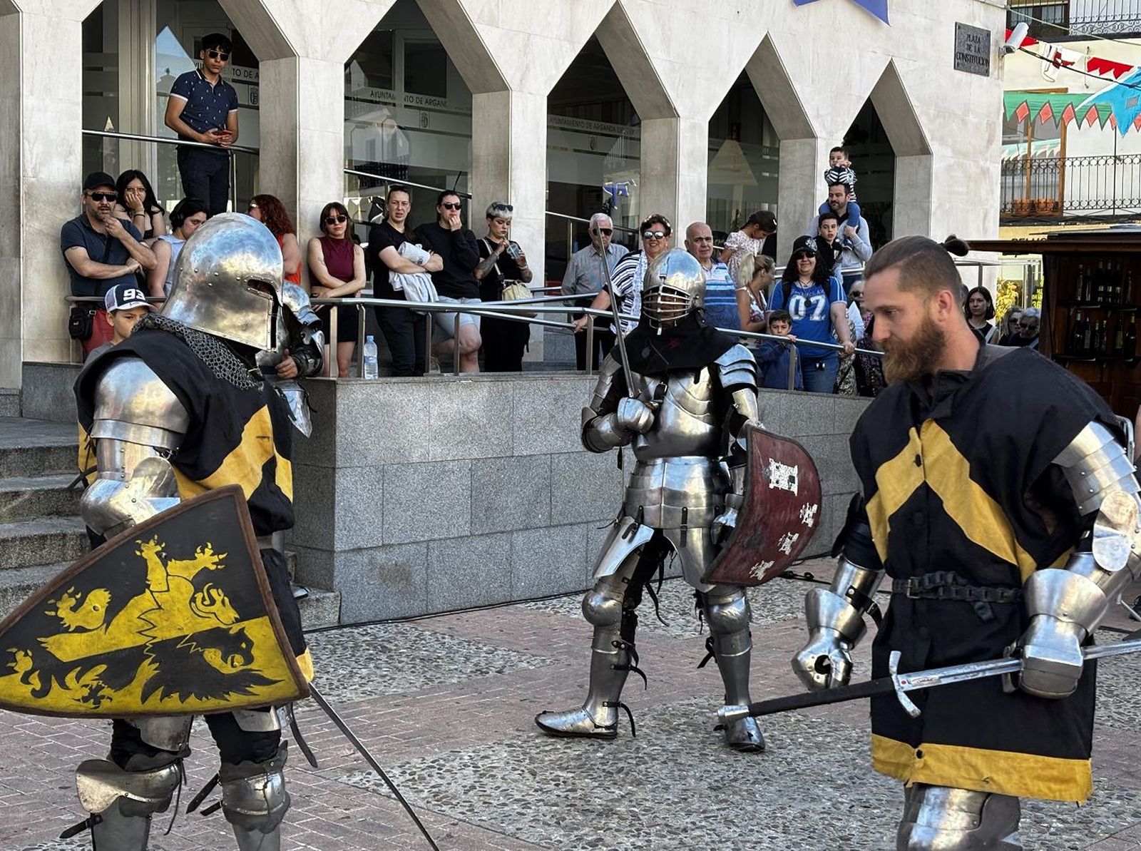 Demostración de lucha entre caballeros medievales en Arganda del Rey