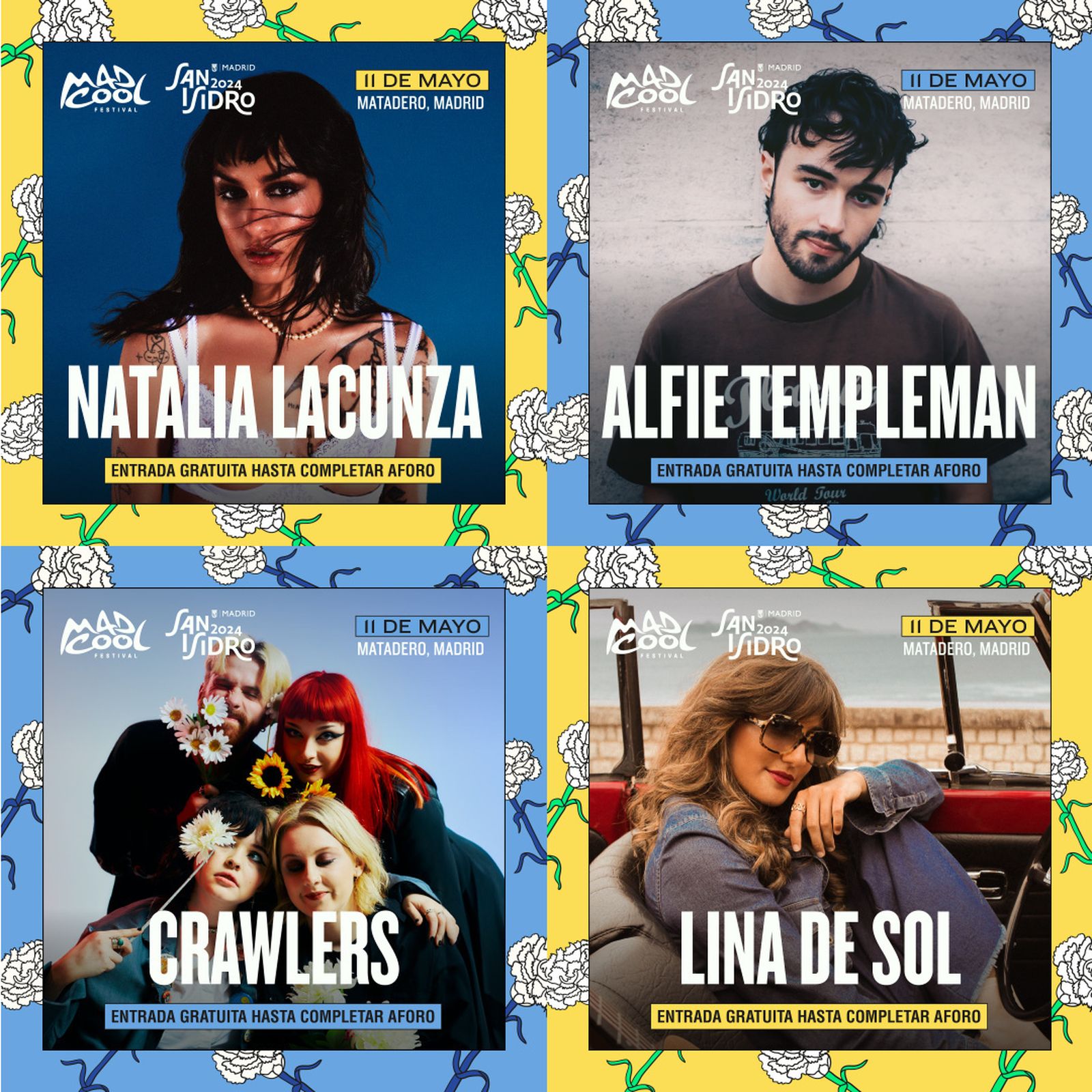 Cabezas de cartel programación Mad Cool San Isidro 2024