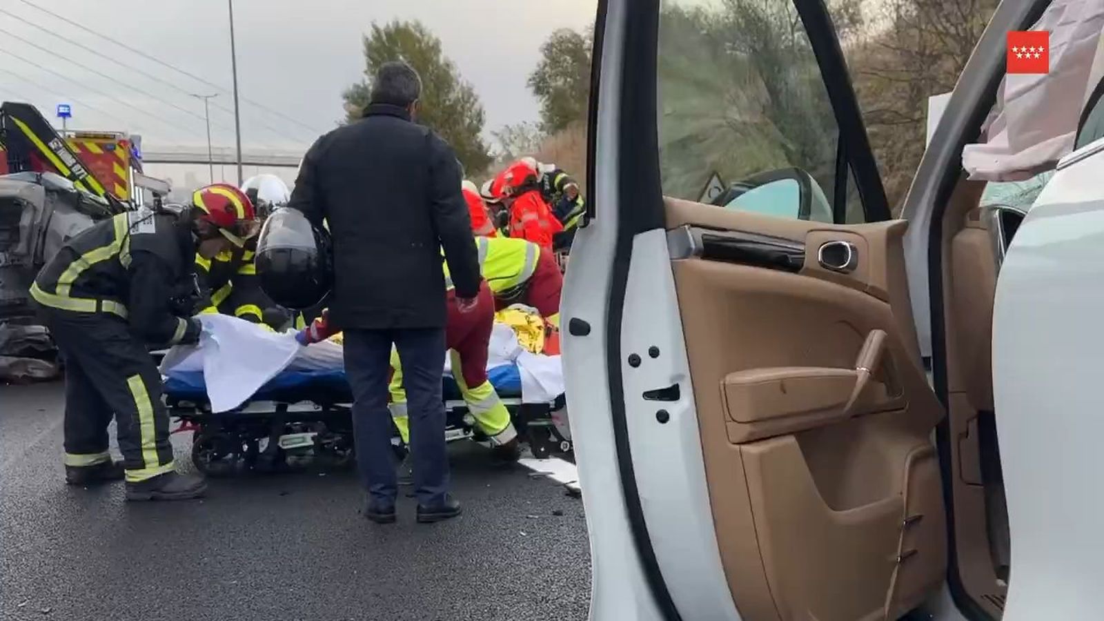 Tres heridos potencialmente graves en un accidente con seis vehículos en Pozuelo de Alarcón
