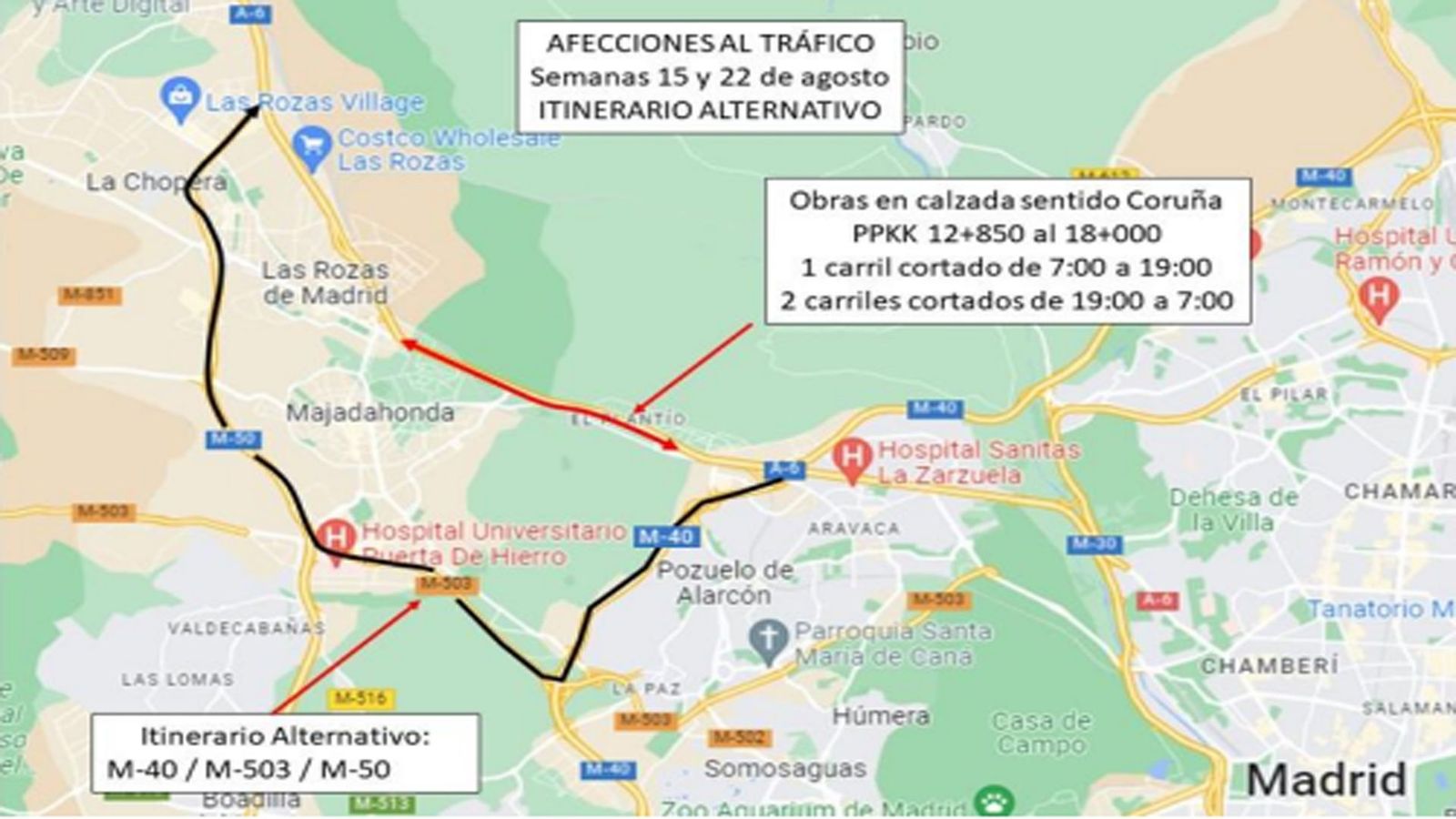 Obras en la A-6
