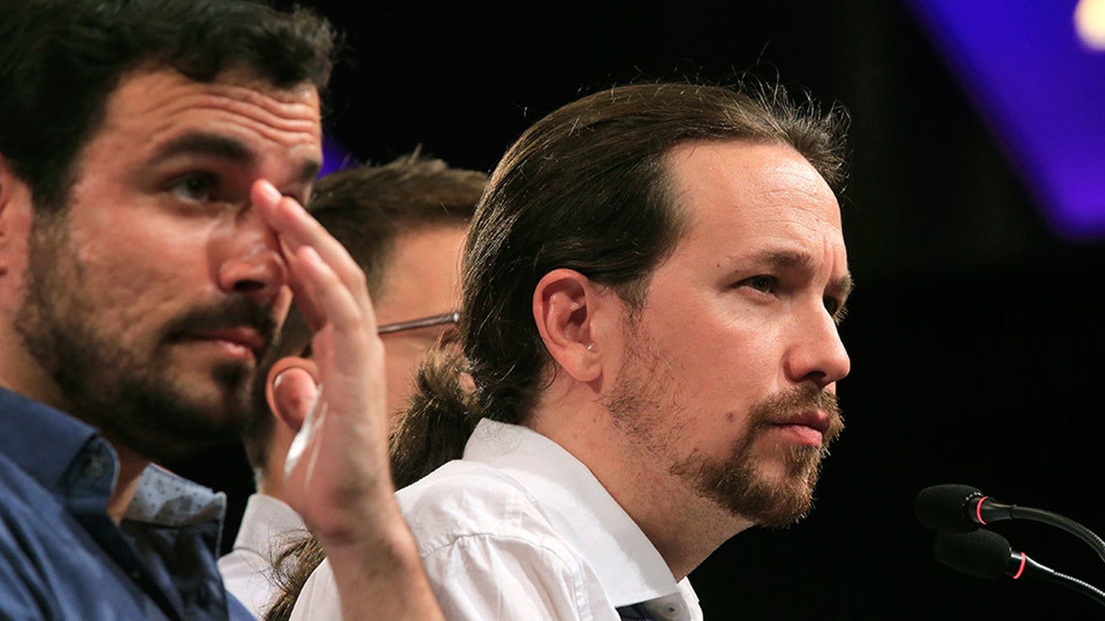 Comparecencia de Pablo Iglesias y Alberto Garzón