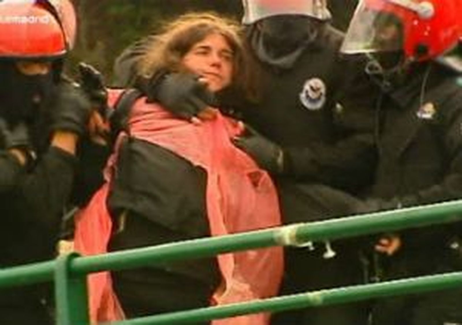 Detenida la etarra Alkorta tras el desalojo de cientos de simpatizantes