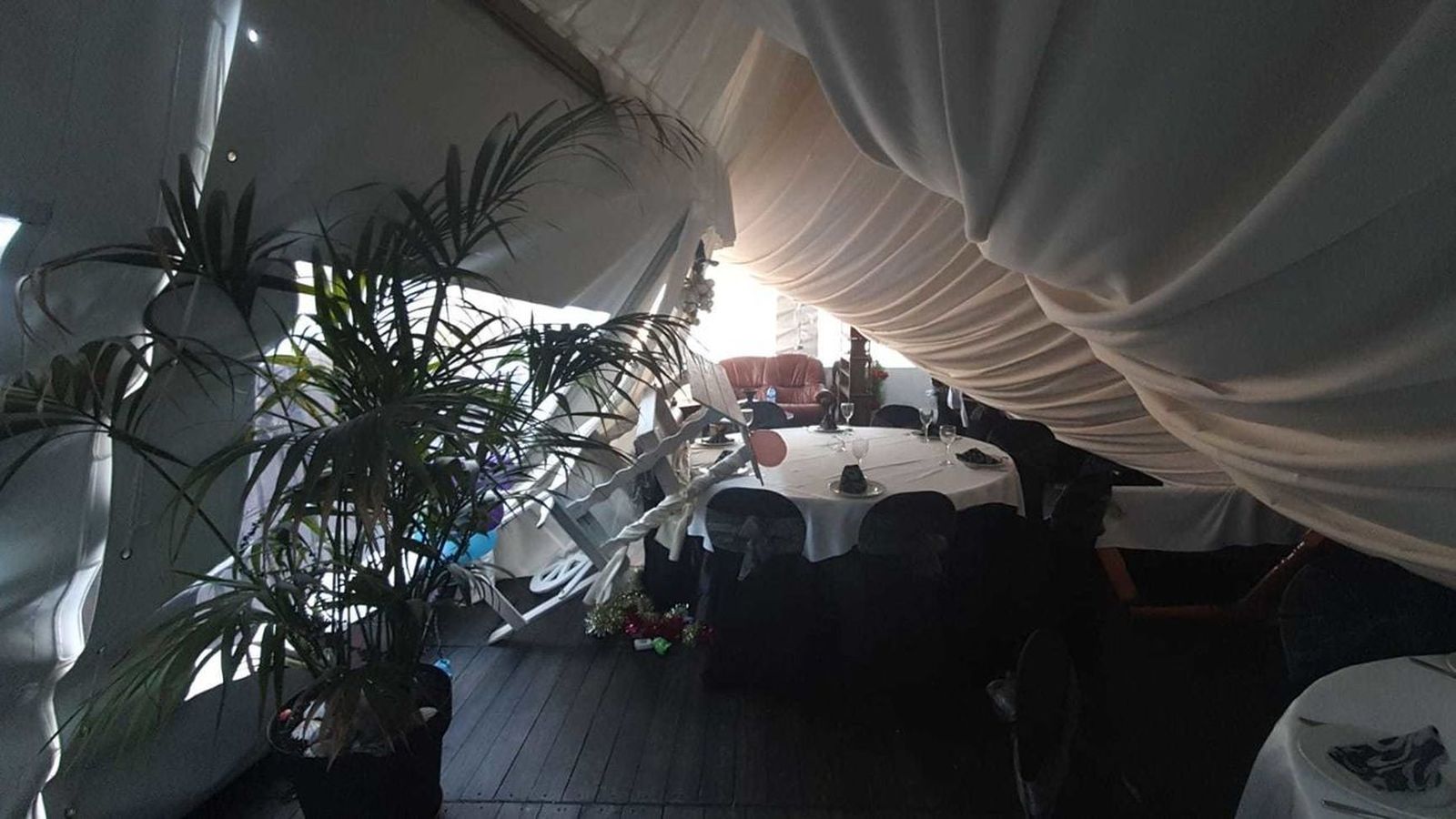 Daños en un restaurante de Madrid ocasionados por la borrasca 'Filomena'