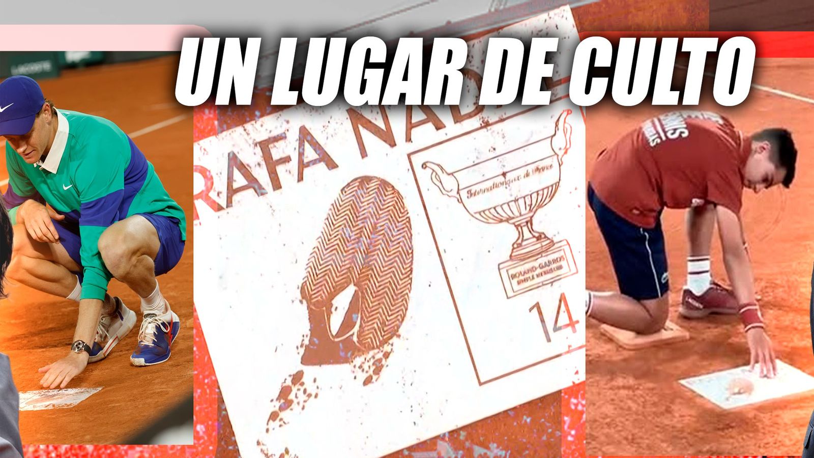 La placa con la huella de Nadal en Roland Garros ya es un lugar de culto