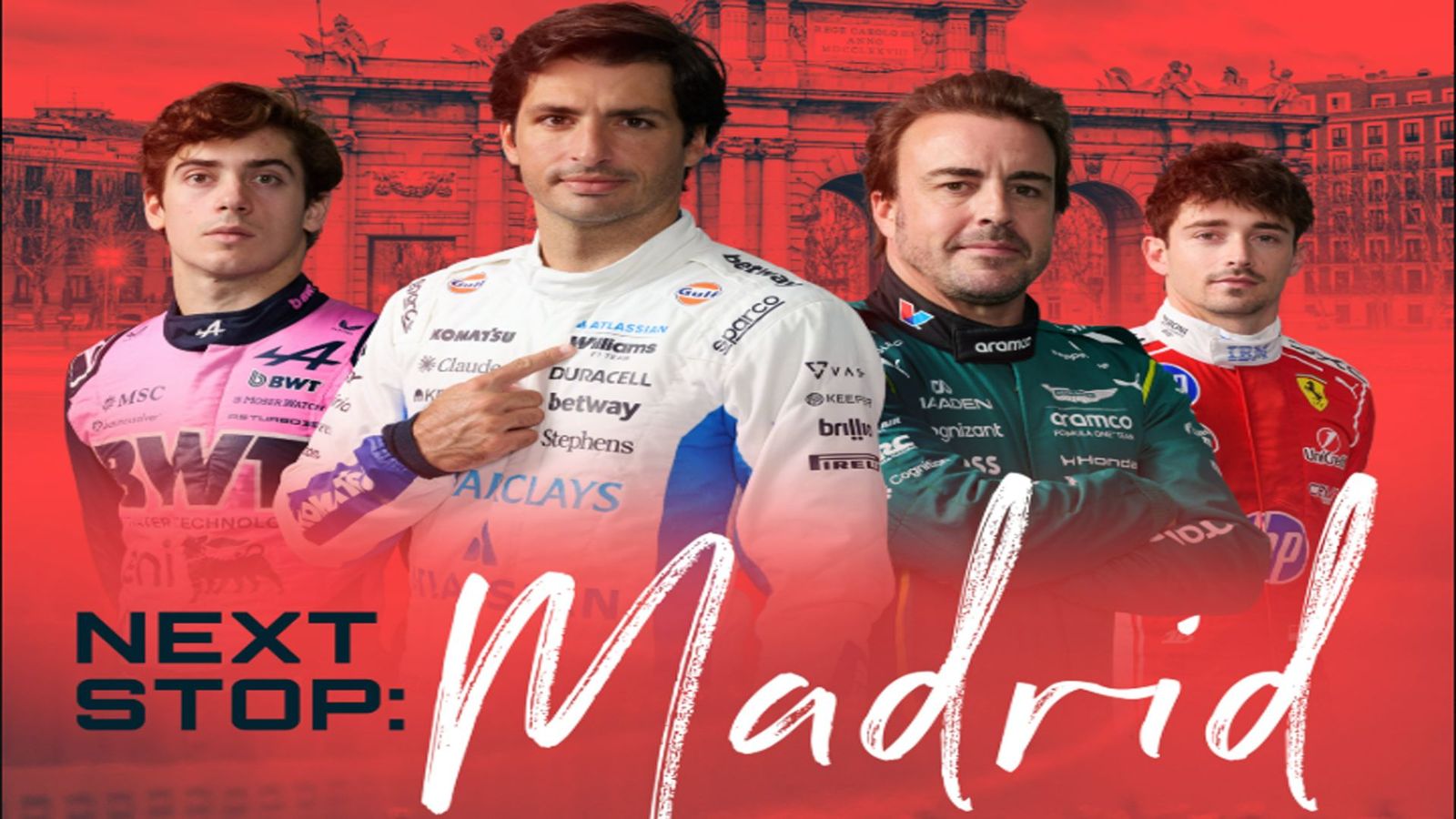 Carlos sainz y Fernando Alonso, en el centro
