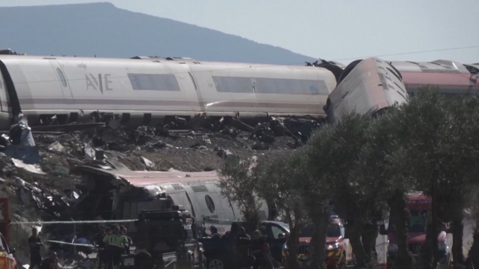 Zona cero del accidente ferroviario en Urda (Toledo)