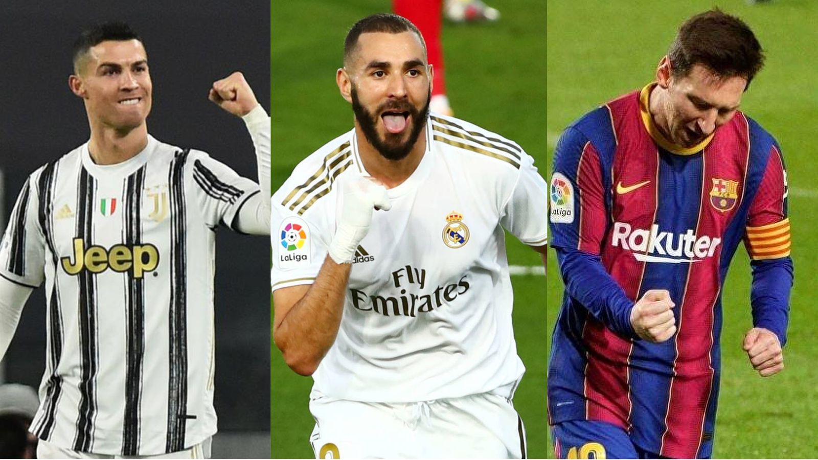 Cristiano Ronaldo, Benzema y Messi