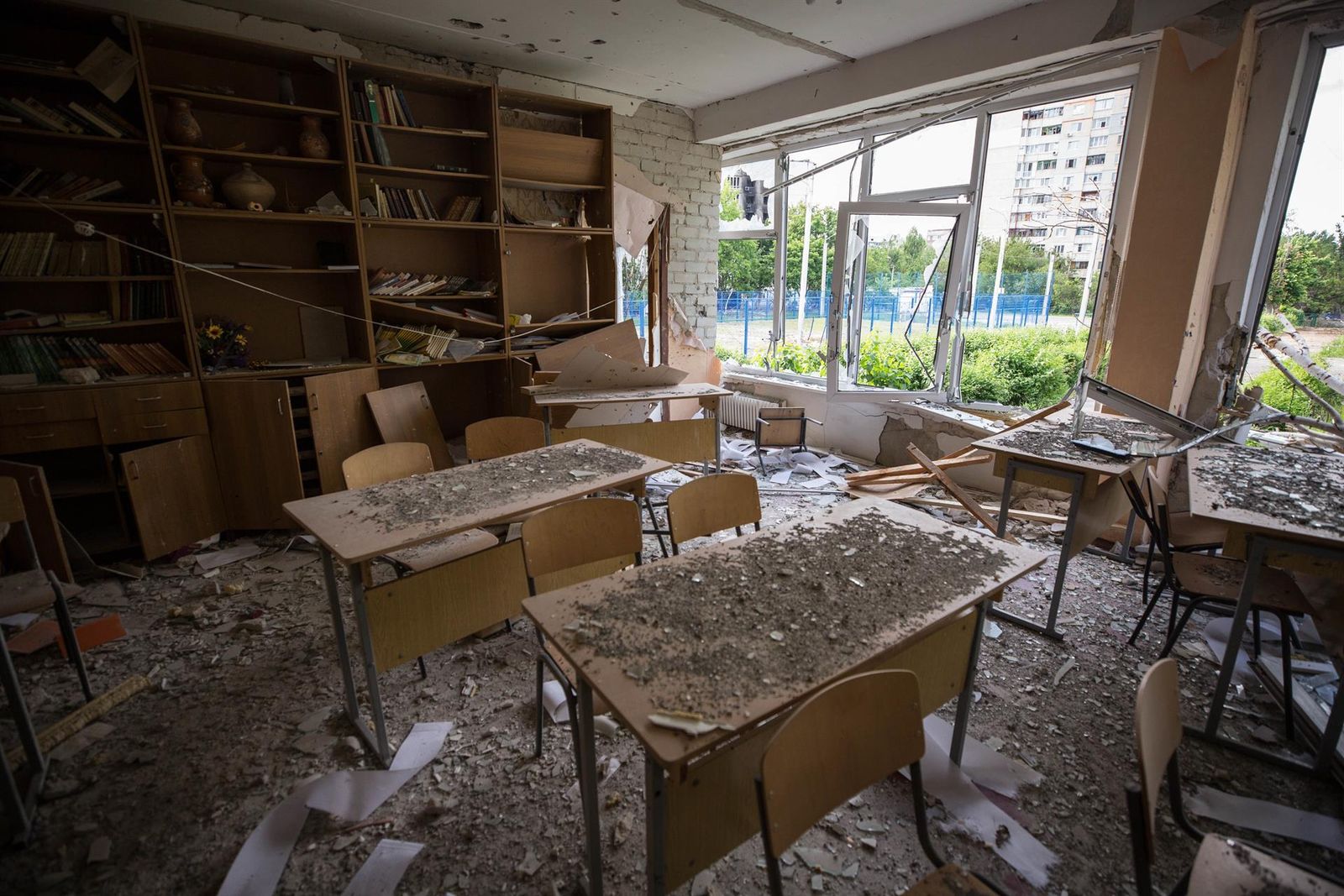Escuela destrozada en Jarkov