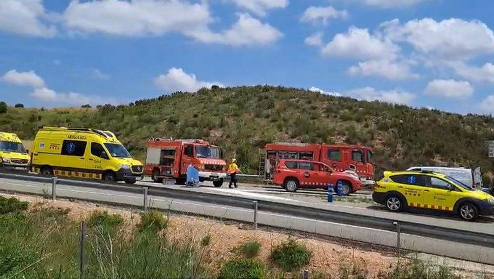 Accidente múltiple en la C-37 en Barcelona