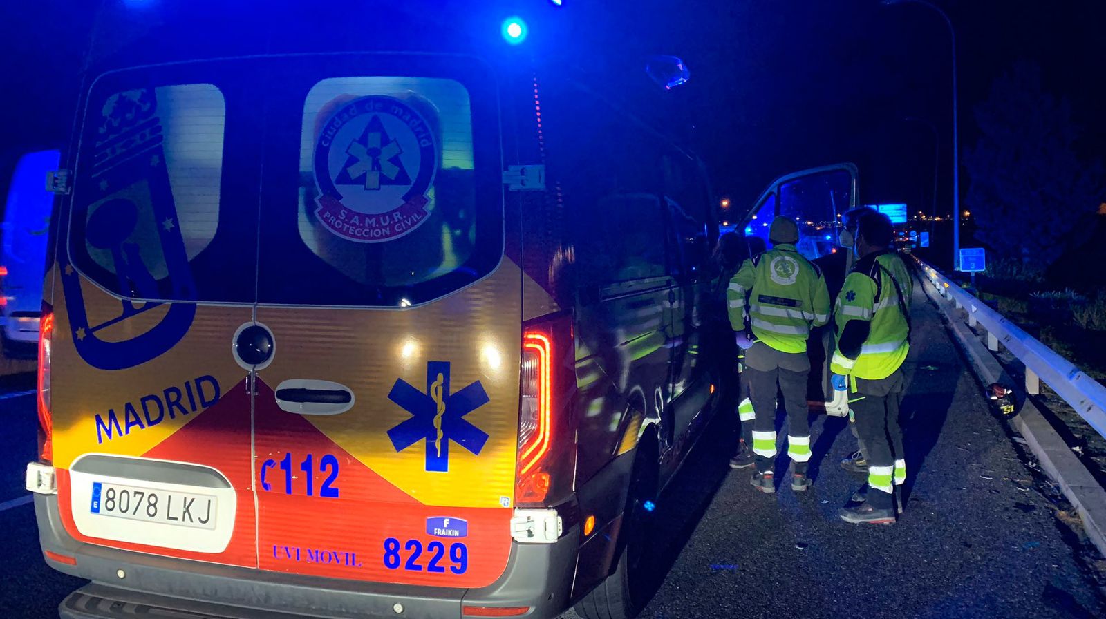 Accidente de un motorista de 30 años tras un accidente en la M-21, a la altura de Coslada