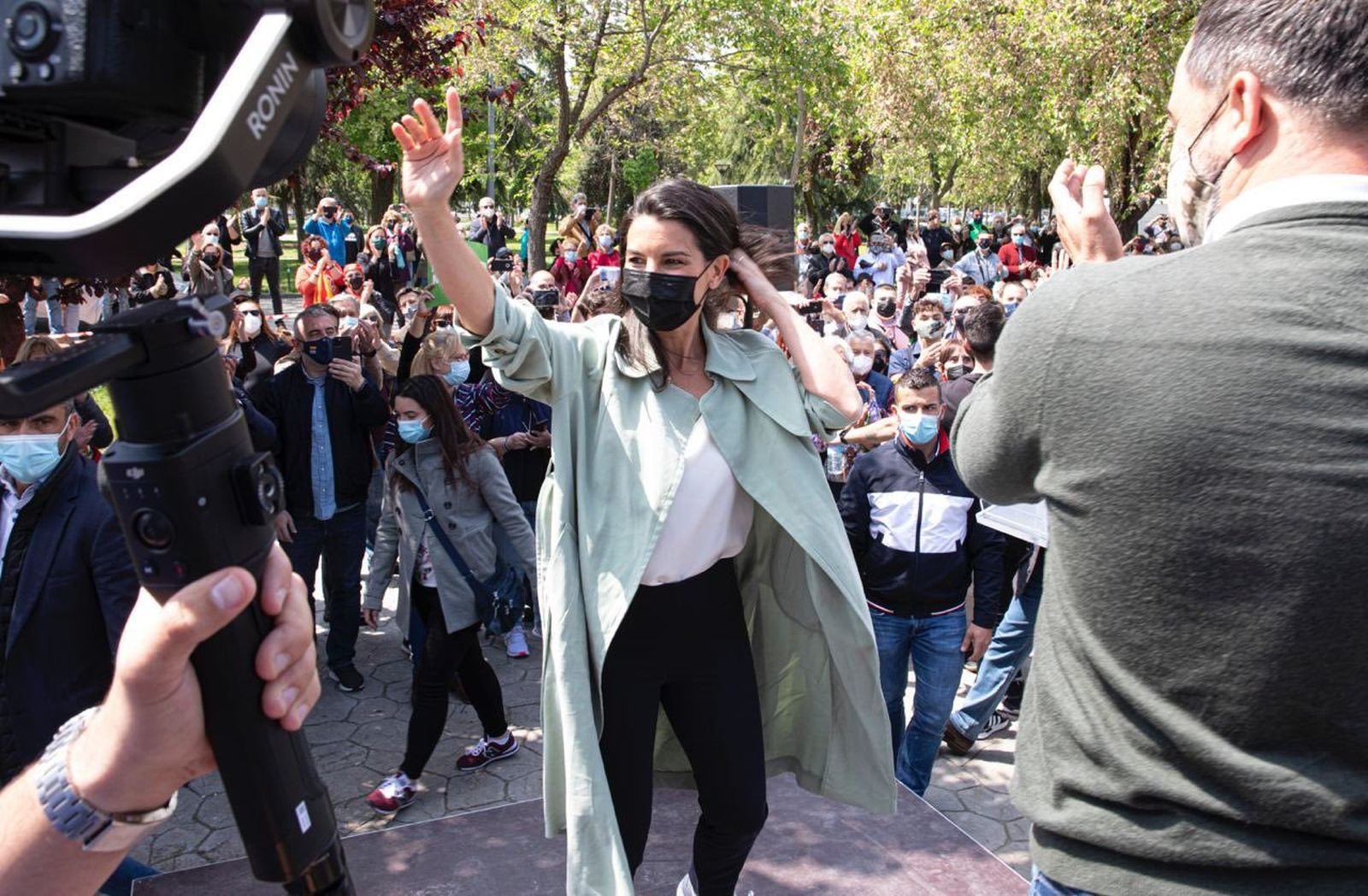 Rocío Monasterio, candidata de Vox, durante un acto de precampaña en Alcorcón, este viernes