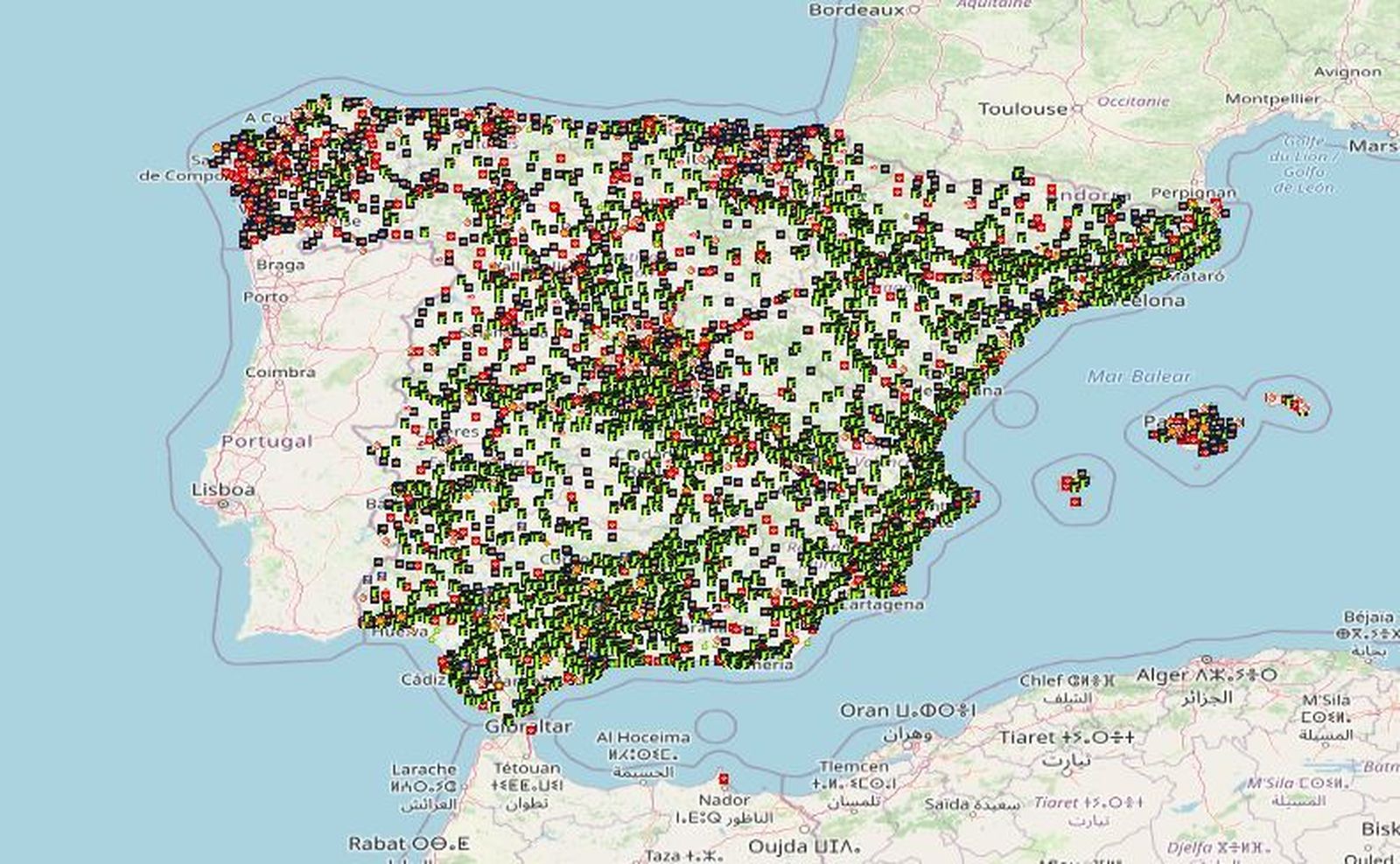 Mapa de las gasolineras más baratas de Madrid y toda España