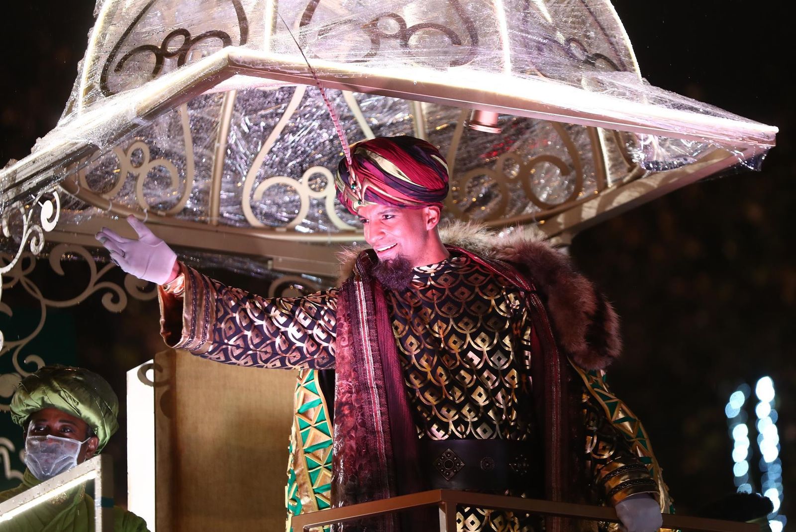 El rey Baltasar en la Cabalgata de Reyes de Madrid