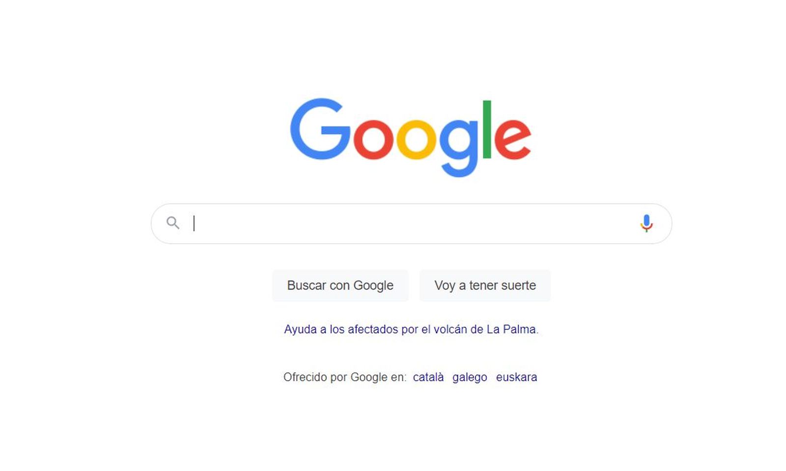 Google añade un enlace para ayudar a los afectados de La Palma