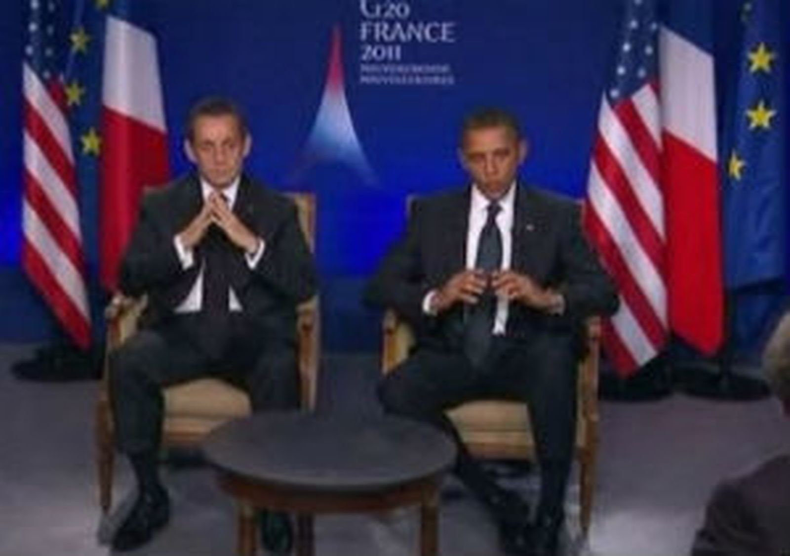 Obama y Sarkozy en el G20
