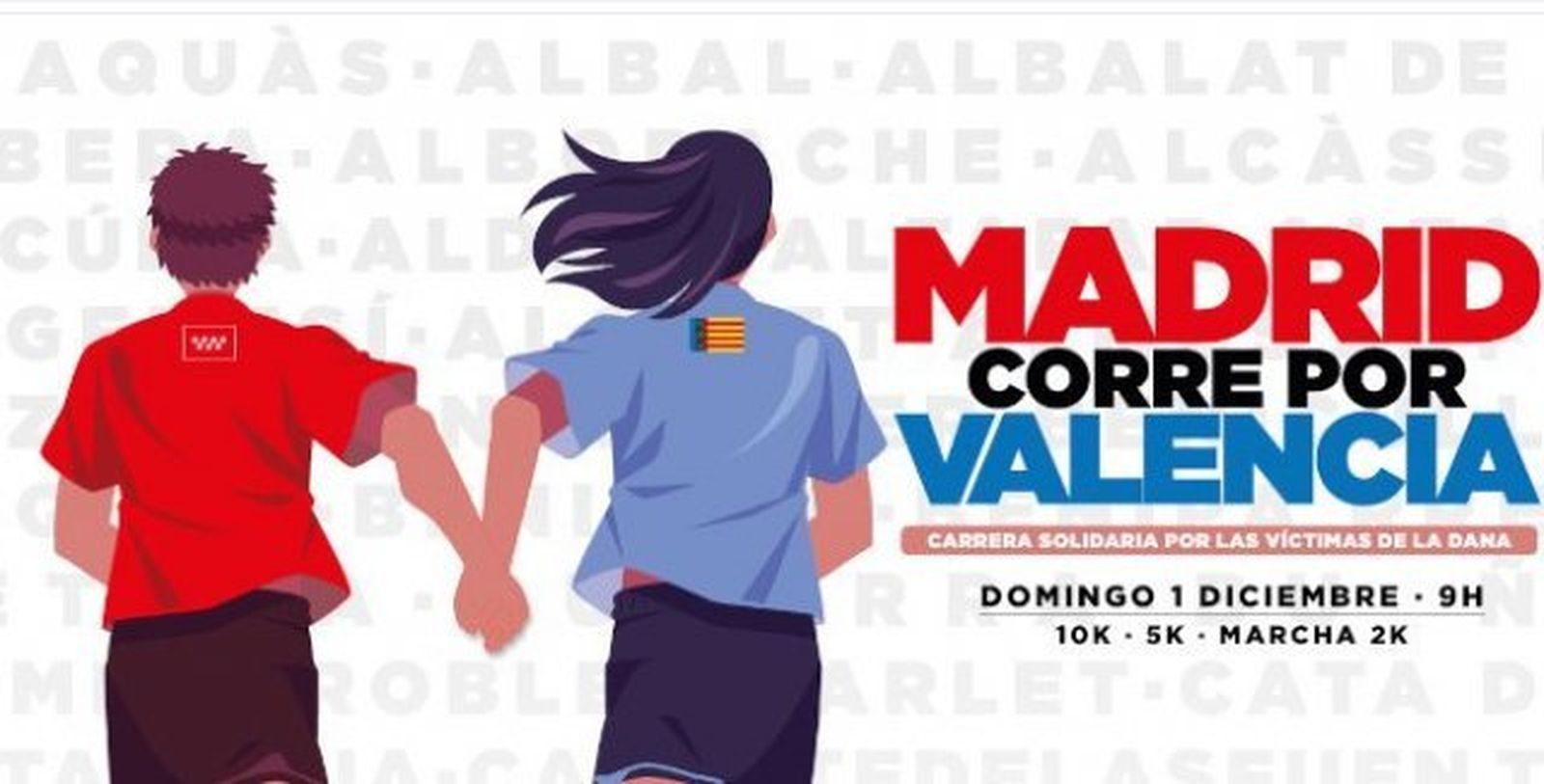 Cartel de la carrera solidaria 'Madrid corre por Valencia'
