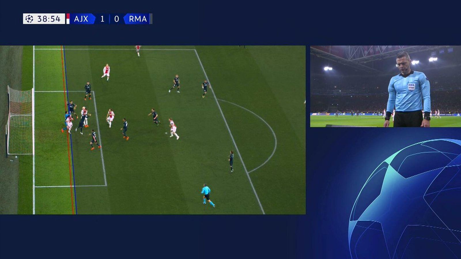 La UEFA explica que el VAR anuló por fuera de juego el gol del Ajax