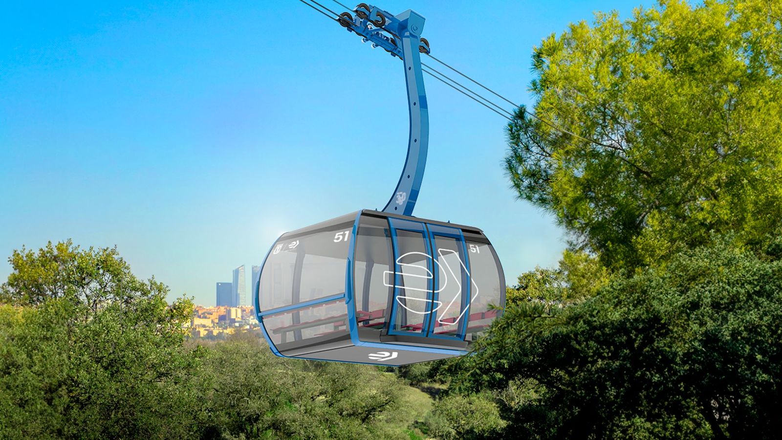 Recreación del nuevo Teleférico de Madrid
