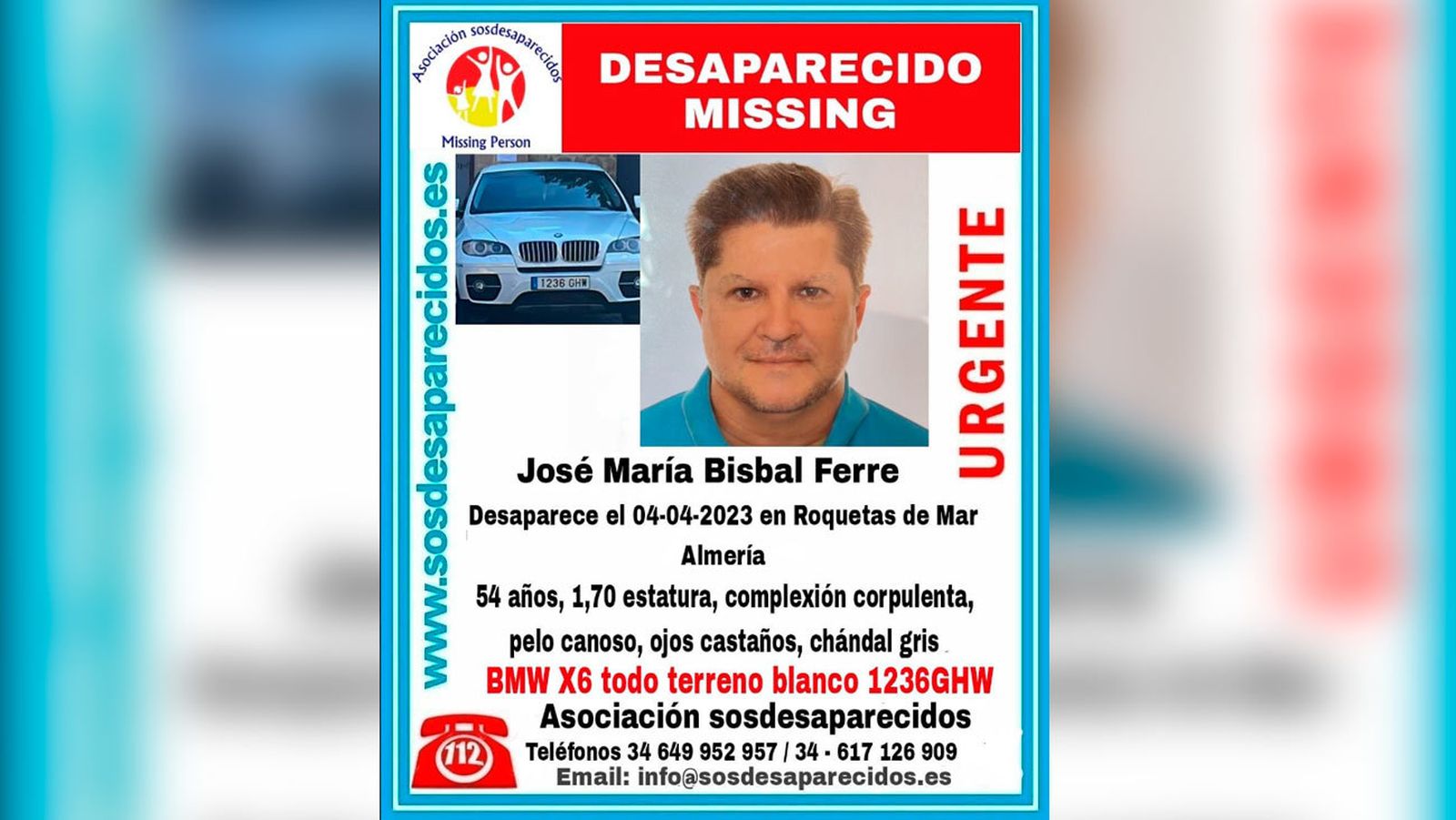 La Guardia Civil busca por tierra, mar y aire al hermano de David Bisbal en Almería
