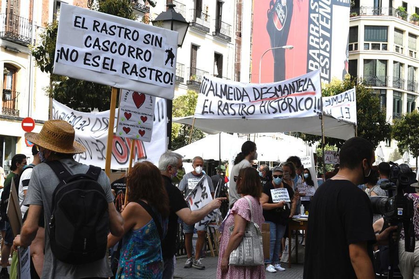 Protesta de los comerciantes de El Rastro