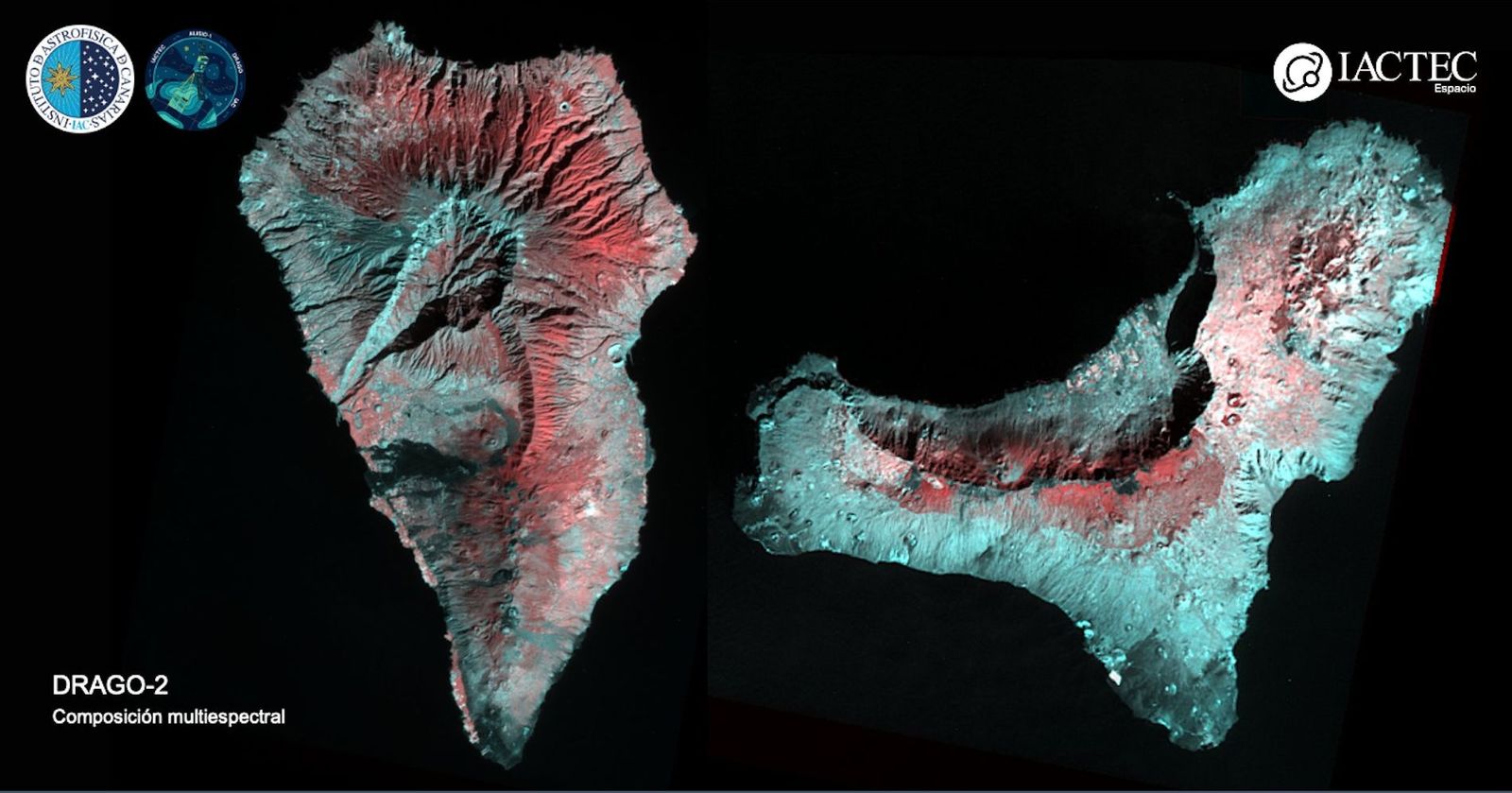 Imágenes de las islas de La Palma y El Hierro captadas por el satélite ALISIO-1