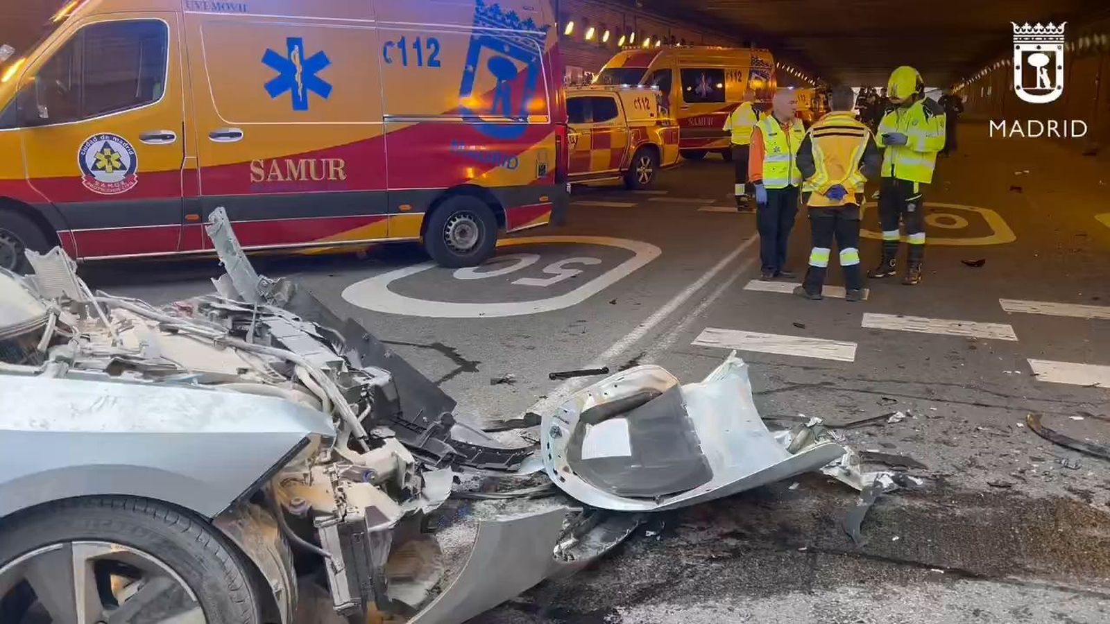 Colisión múltiple en el interior del túnel de Conde de Casal