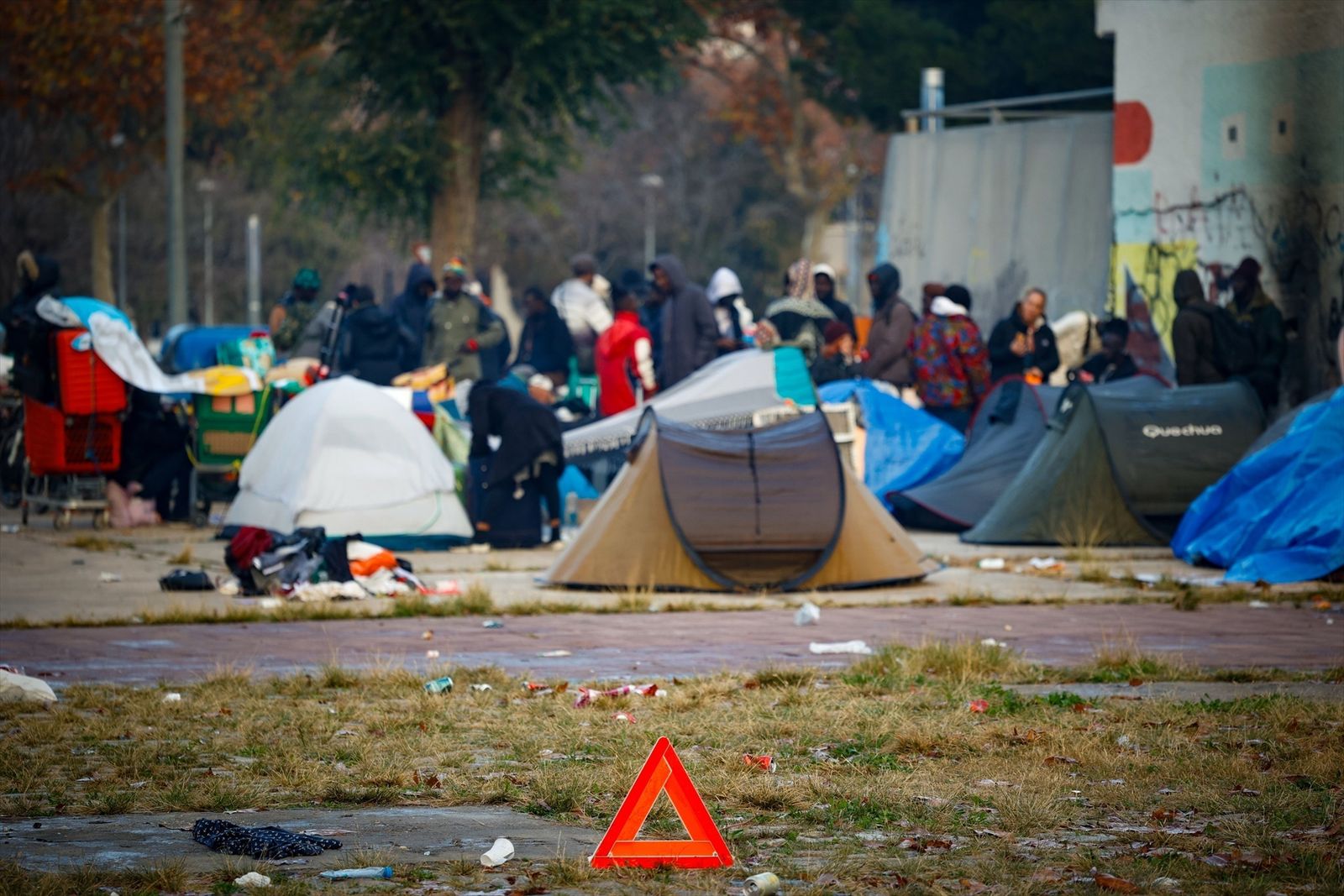 Inmigrantes desalojados en Badalona
