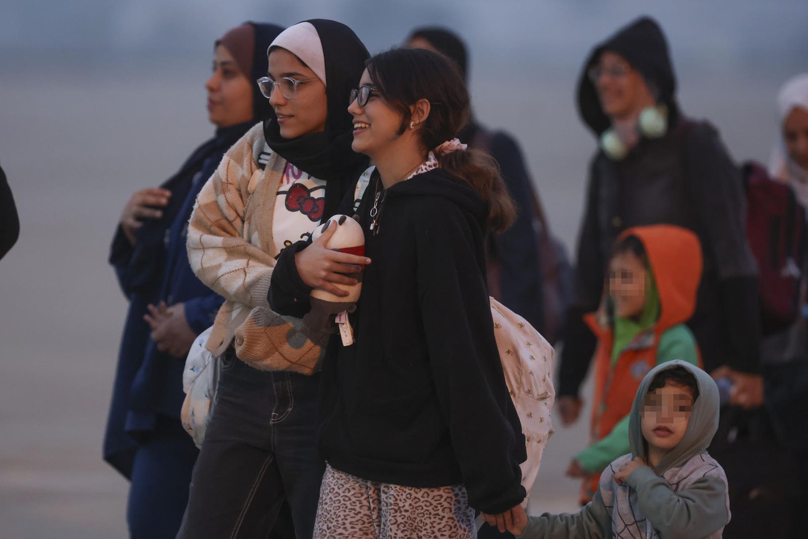 Hispanopalestinos evacuados de Gaza el pasado 16 de noviembre