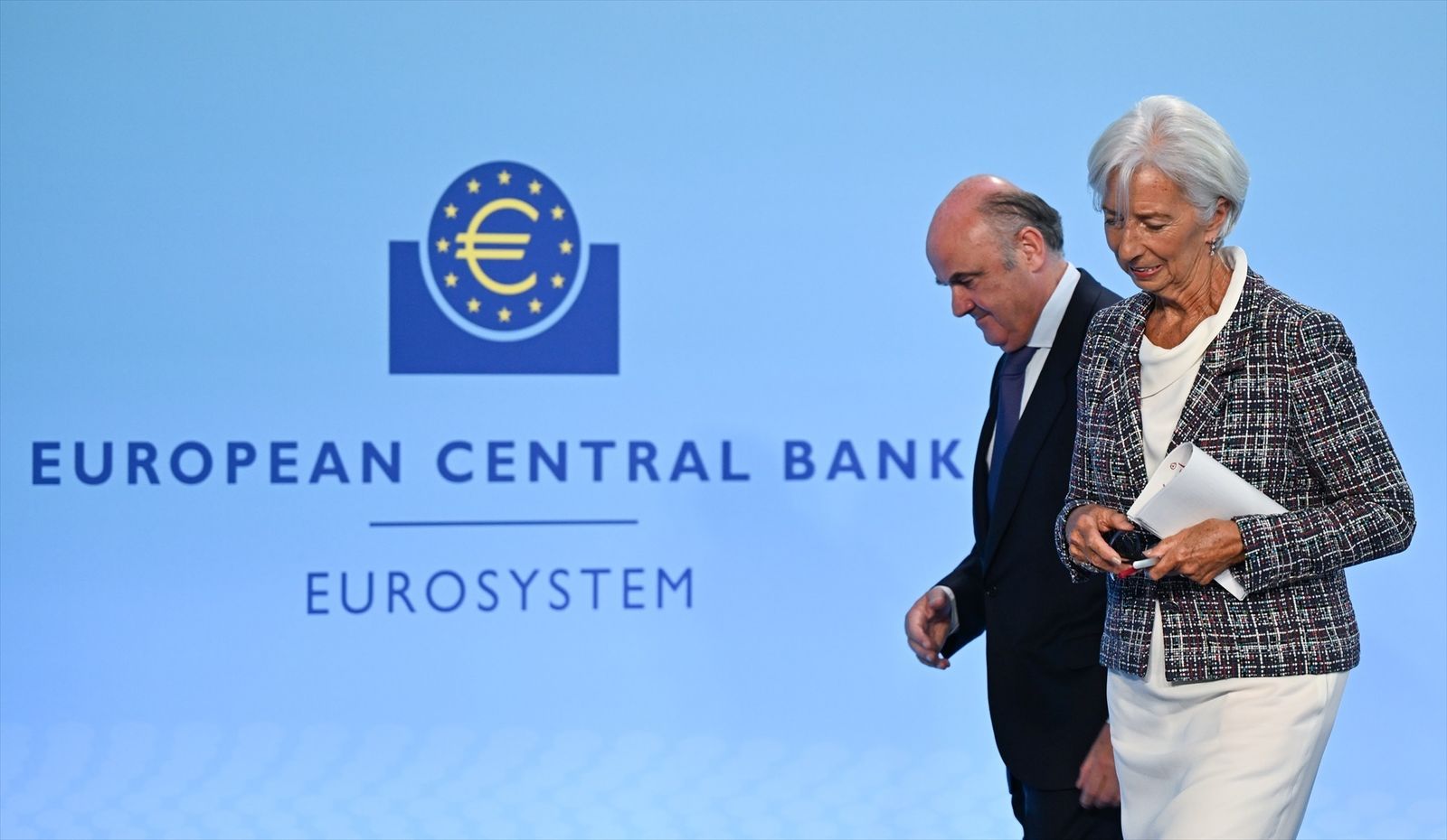 La presidenta del BCE, Christine Lagarde y el Viceresidente Luis de Guindos