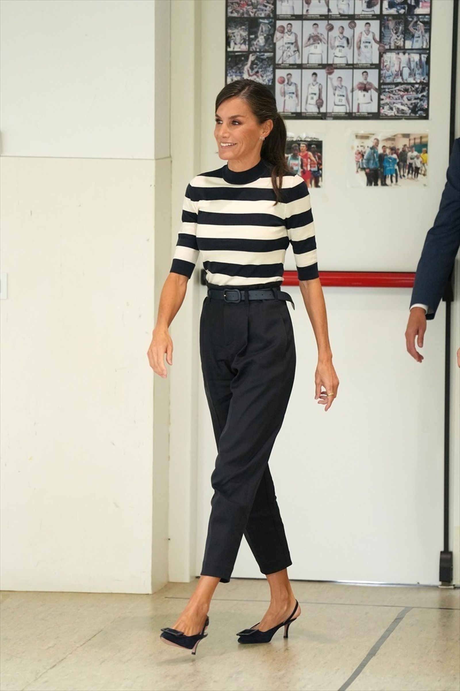 La reina Letizia, durante la inauguración oficial de apertura del curso escolar 2023/2024, en el colegio de Infantil y Primaria Camiño Inglés, a 11 de septiembre de 2023, en Sigüeiro, Oroso, A Coruña, Galicia (España).