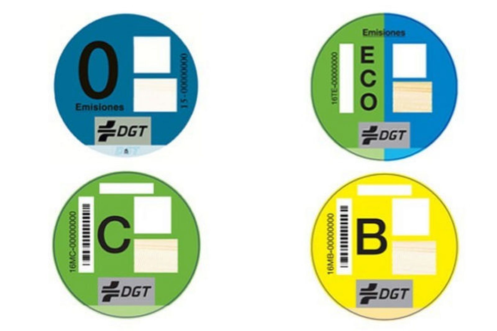 Los diferentes distintivos ambientales  de la DGT