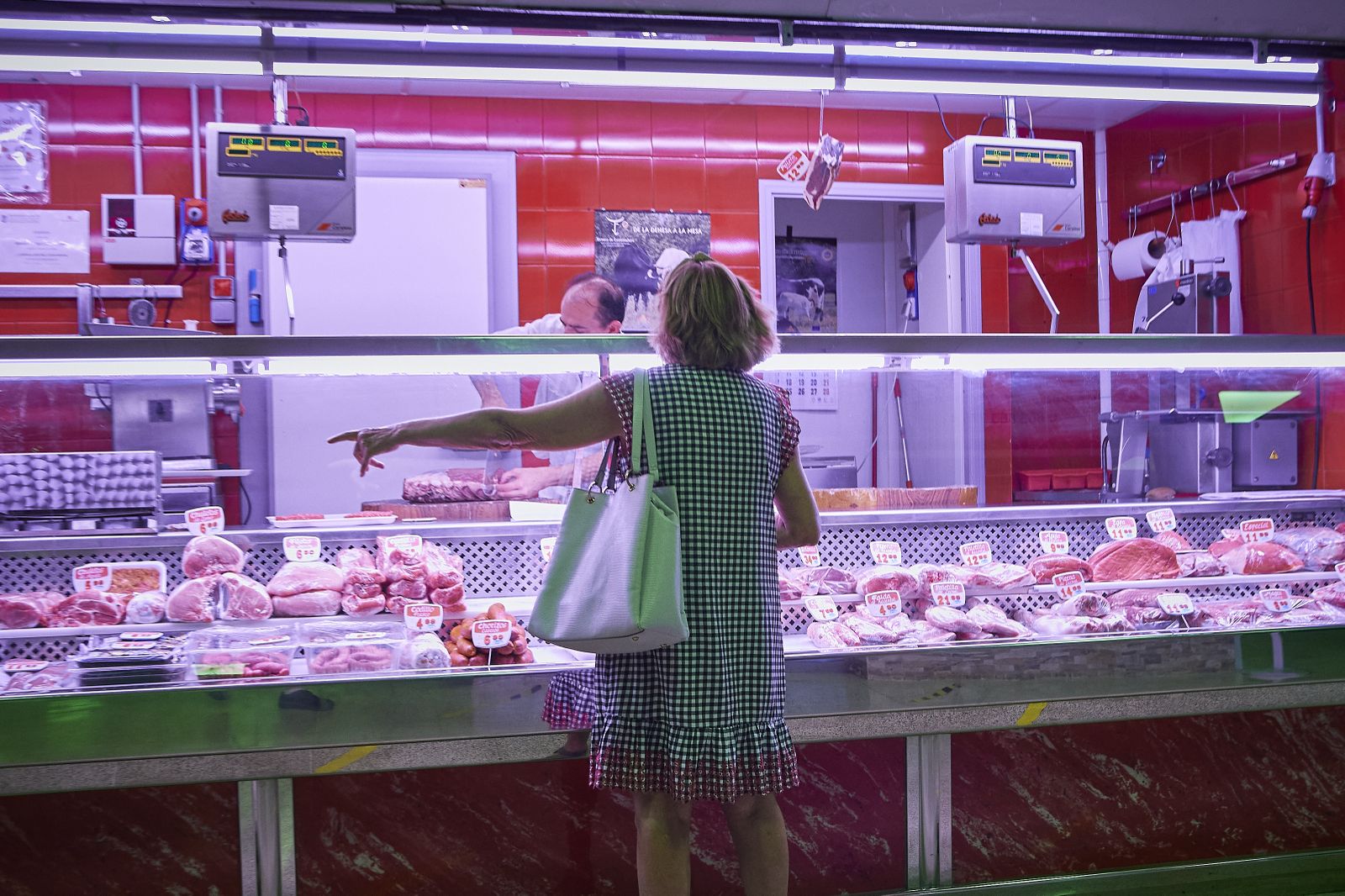 Un estante de carne en el Mercado Municipal de Pacífico