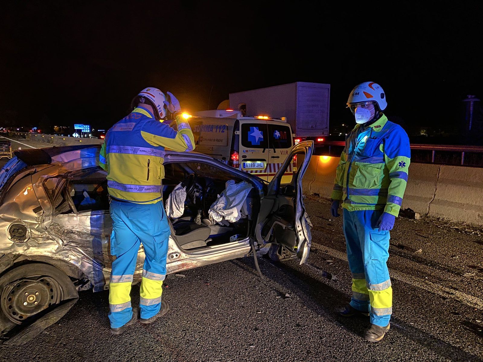Un fallecido y cinco heridos en un accidente múltiple en el kilómetro 29 de la A-5 a la altura de Navalcarnero