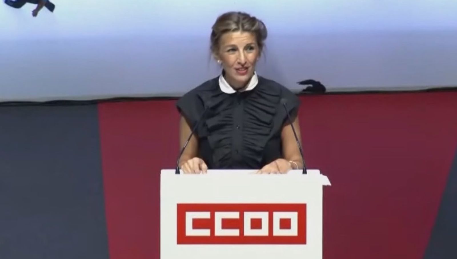 La ministra de Trabajo, Yolanda Díaz en el Congreso de CC.OO.