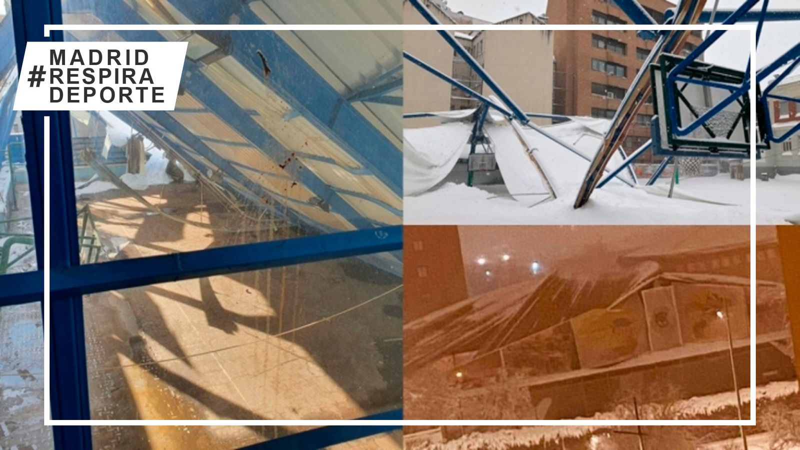 La nevada hace estragos en las canchas de baloncesto