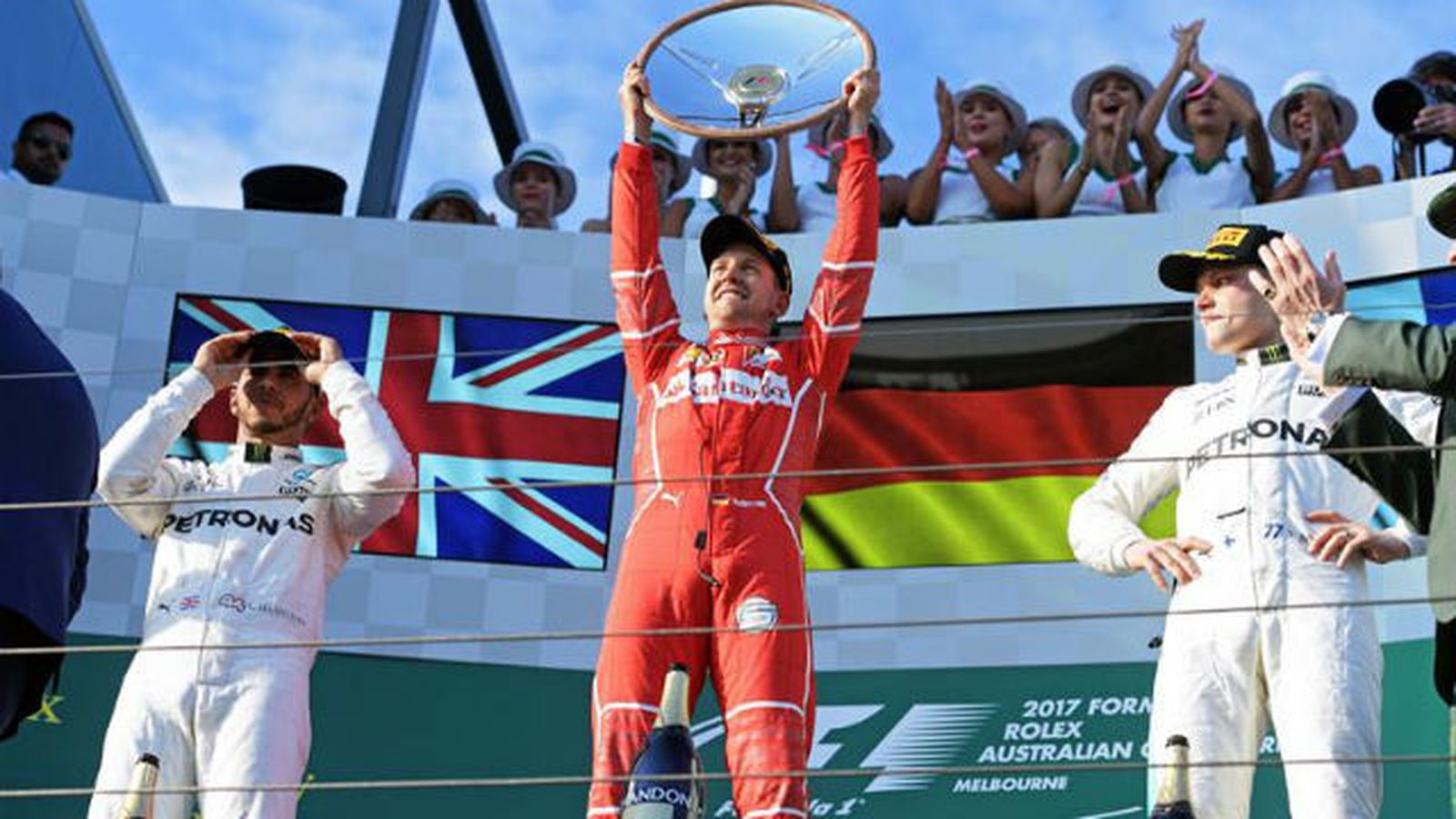 Hamilton, Vettel y Bottas