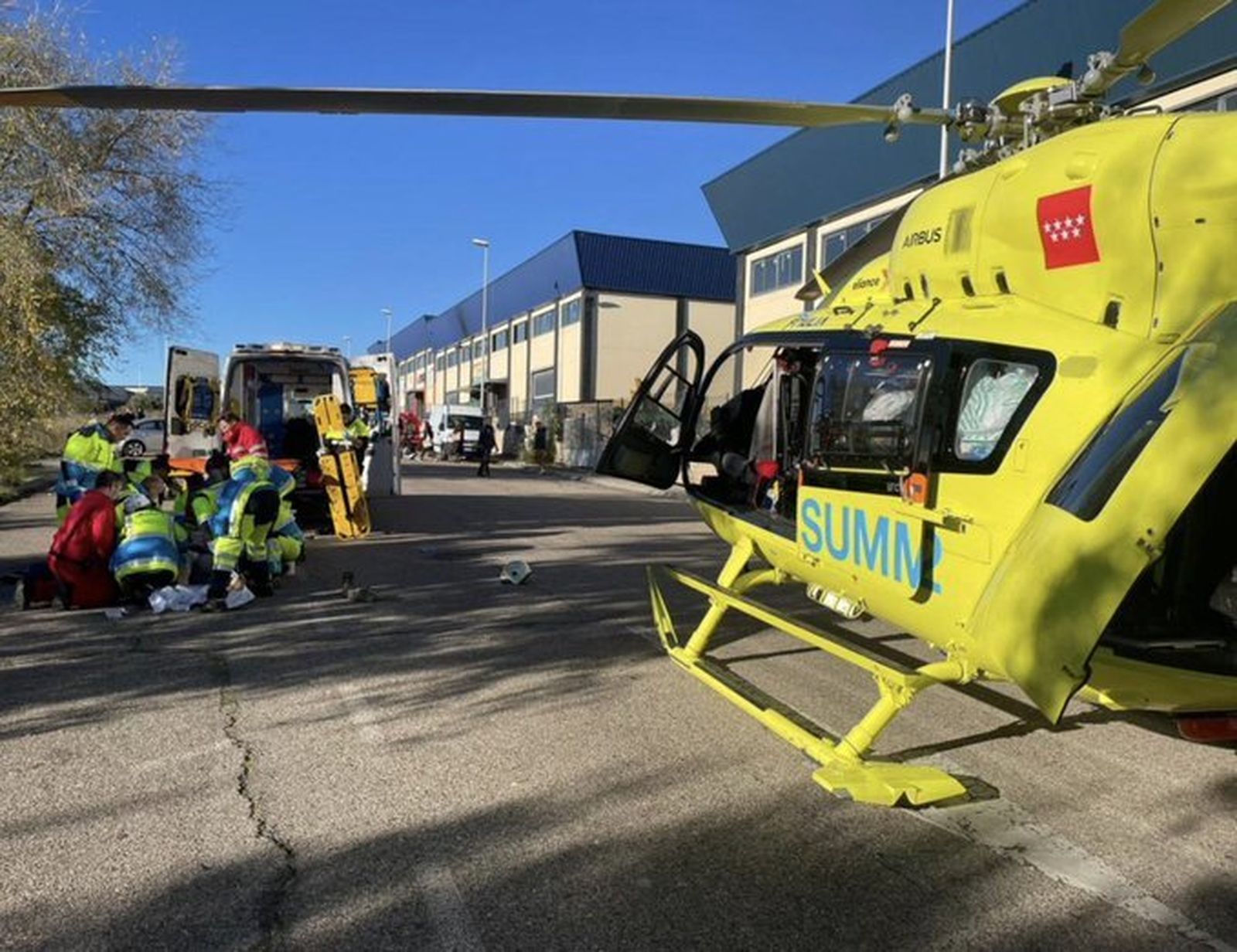Accidente de un ciclista en San Lorenzo de El Escorial