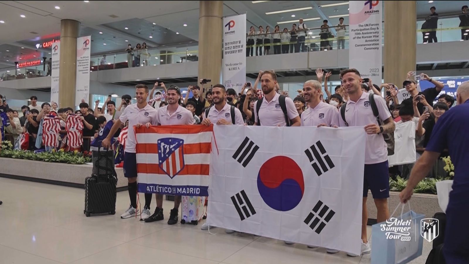 El Atlético de Madrid llega a Corea del Sur